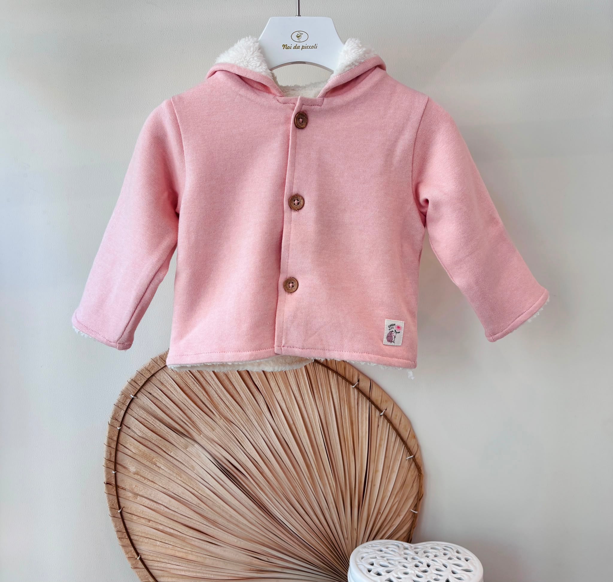 CARDIGAN EFFETTO PELUCHE ROSA
