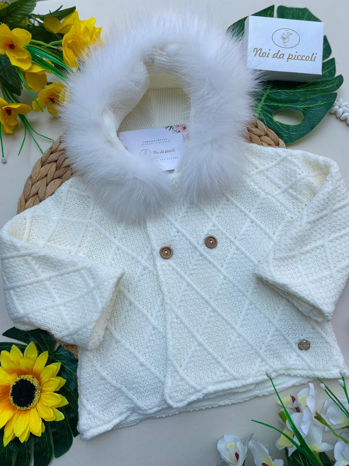 DOUBLE-BREASTED JACKET WITH WARM YARN BUTTONS Soft