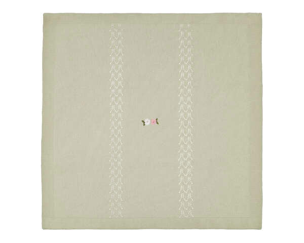 COPERTINA IN CALDO COTONE CON RICAMI VERDE