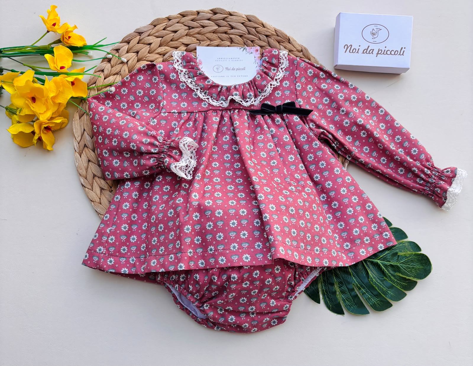 completo 2 pz COTONE CALDO ROSA