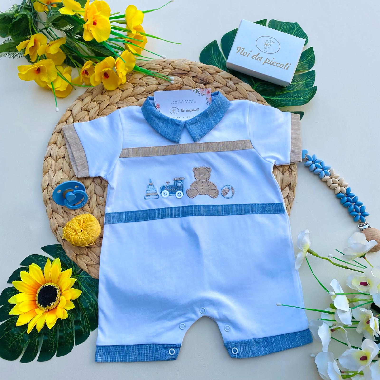 PAGLIACCETTO 100 % COTONE BIANCO - CIELO - Noi da piccoli