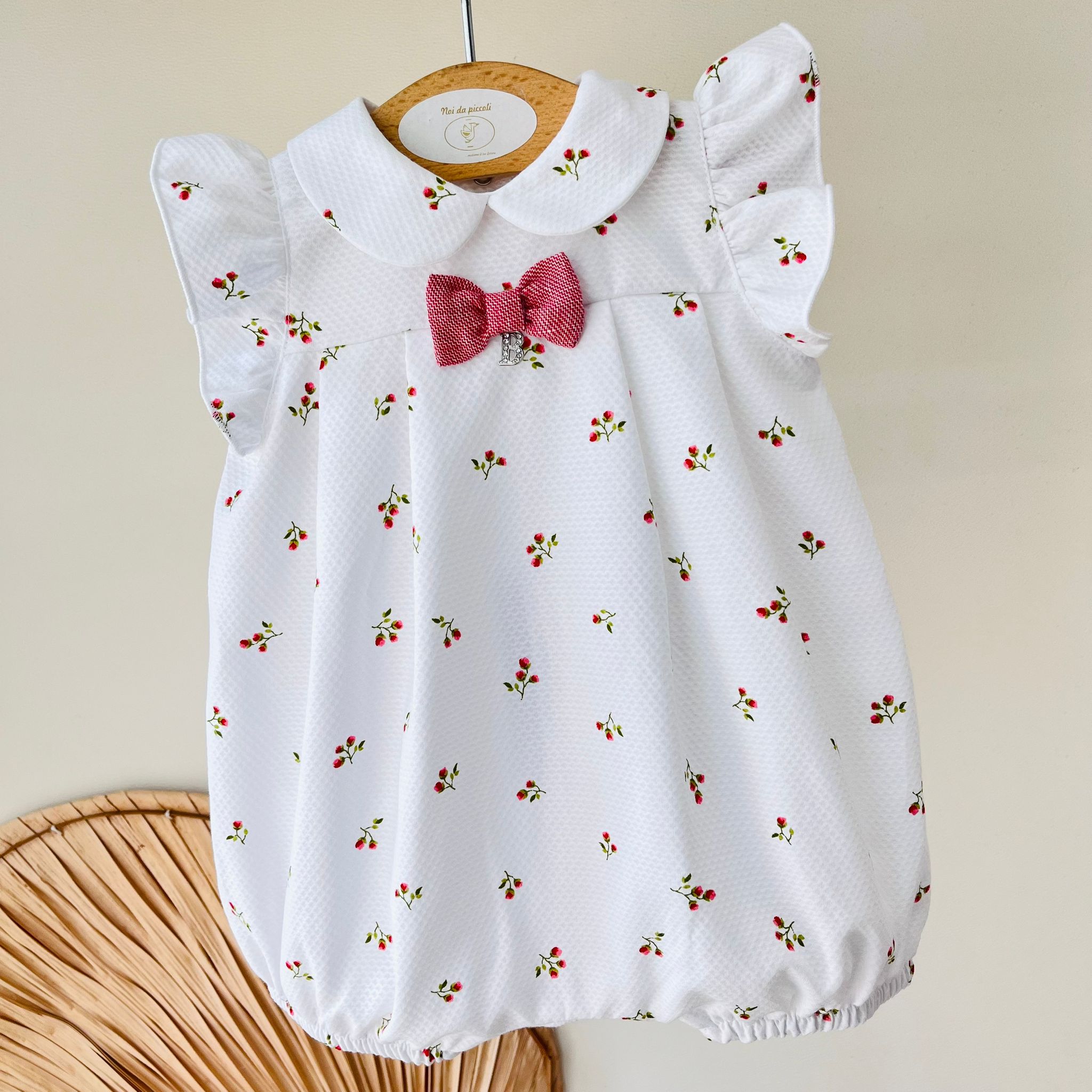 PAGLIACCETTO 100 % COTONE BIANCO FIORI - Noi da piccoli