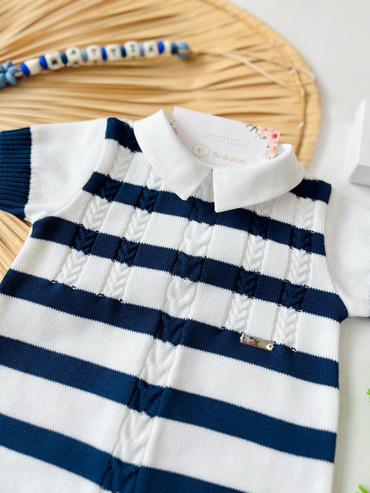 PAGLIACCETTO 100 % COTONE BLU E BIANCO TEDDY - Noi da piccoli