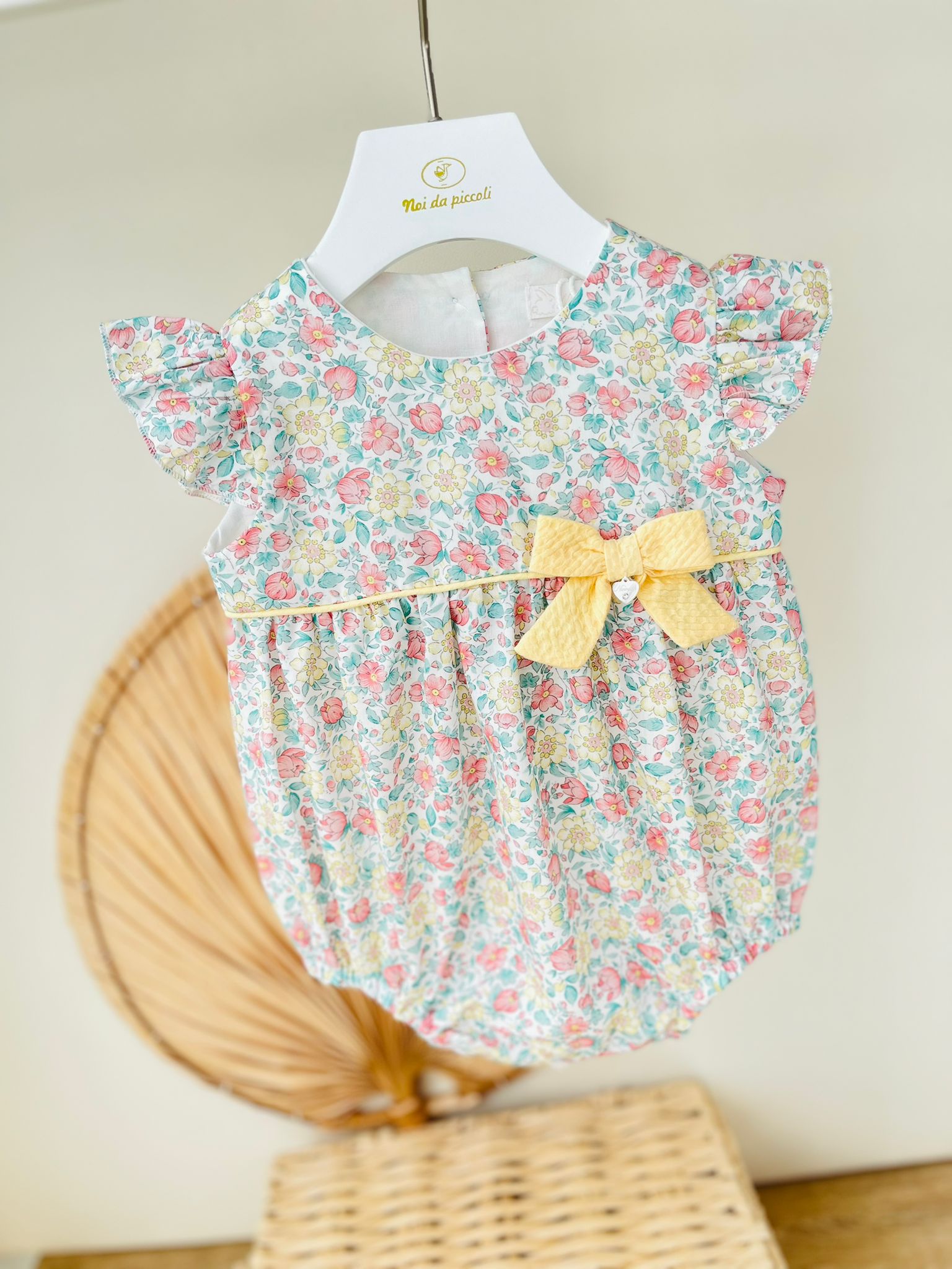 PAGLIACCETTO 100 % COTONE GIALLO FIORI - Noi da piccoli