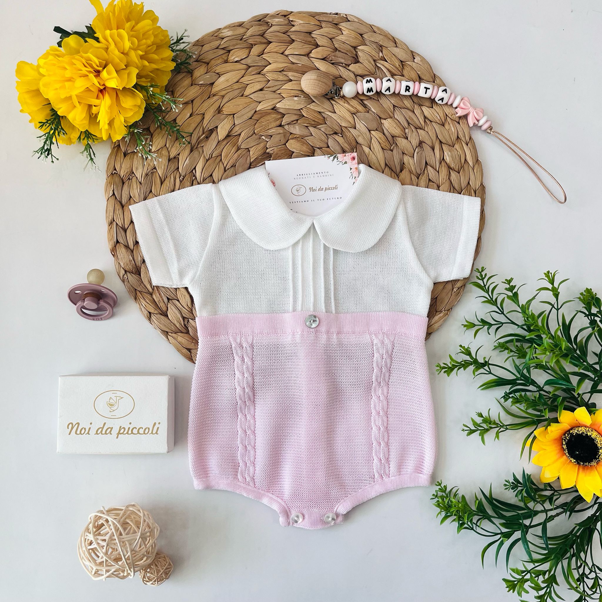 PAGLIACCETTO 100 % COTONE Rosa - Noi da piccoli