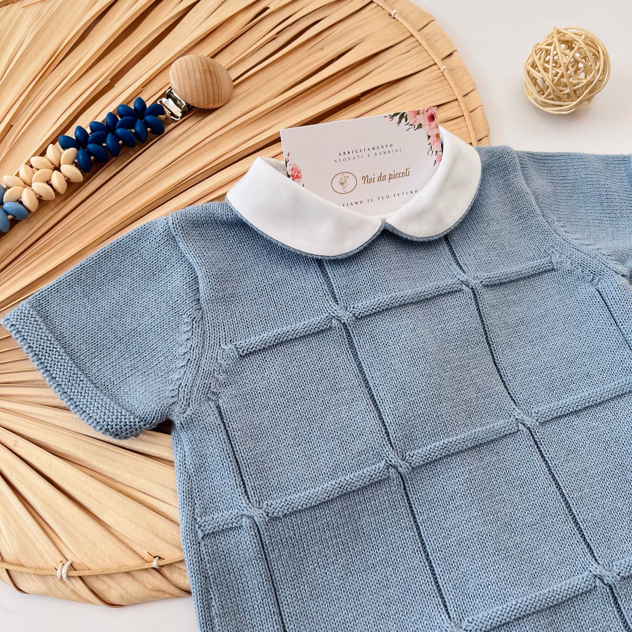 PAGLIACCETTO 100% FILO DI COTONE AVION COLLETTO BIANCO - Noi da piccoli