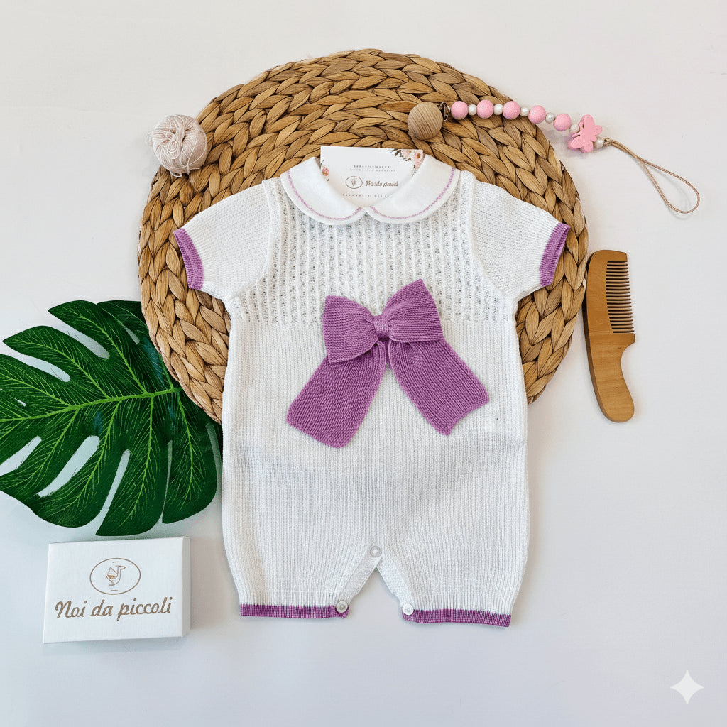 PAGLIACCETTO 100% FILO DI COTONE BIANCO CICLAMINO - Noi da piccoli