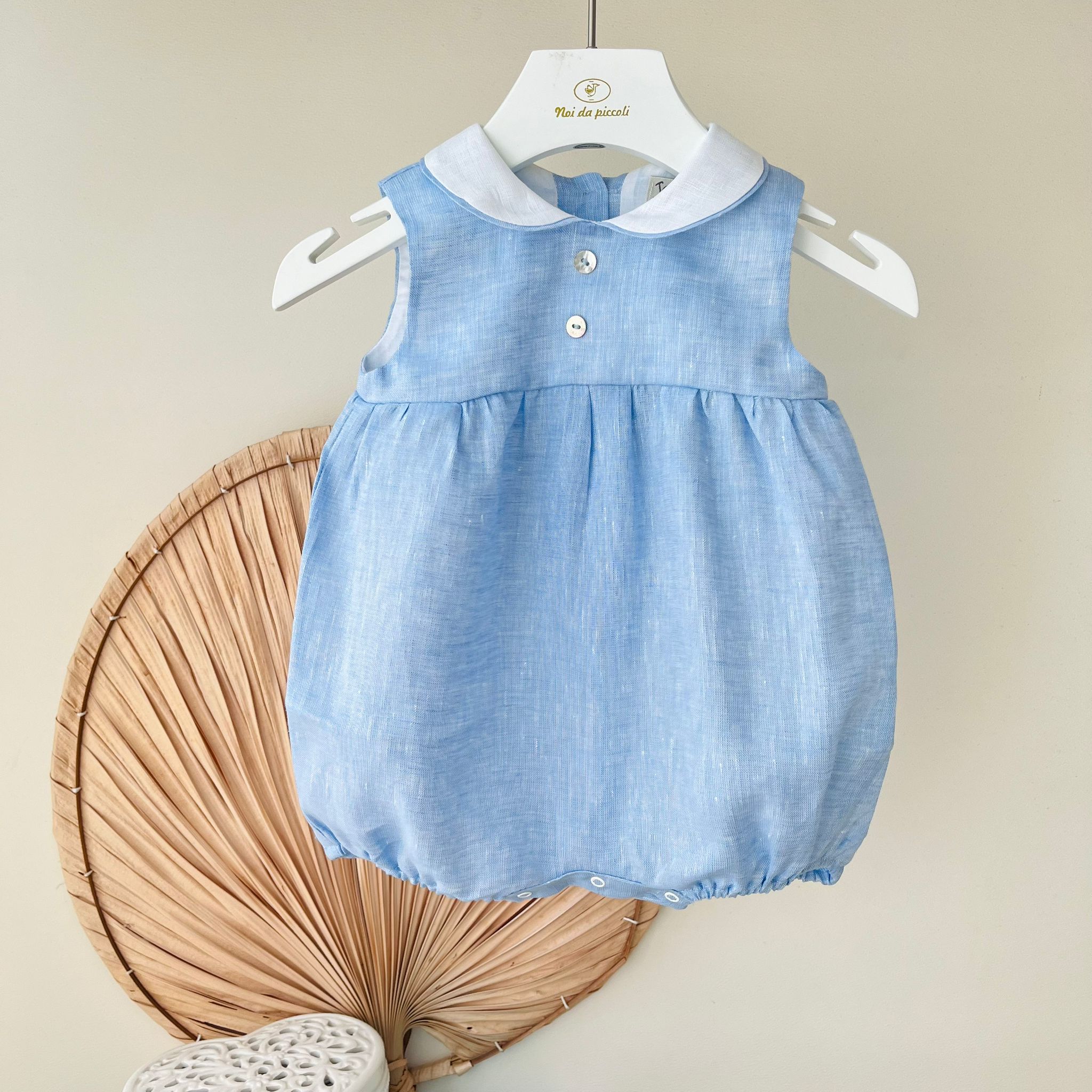PAGLIACCETTO 100% PURO LINO CIELO - Noi da piccoli