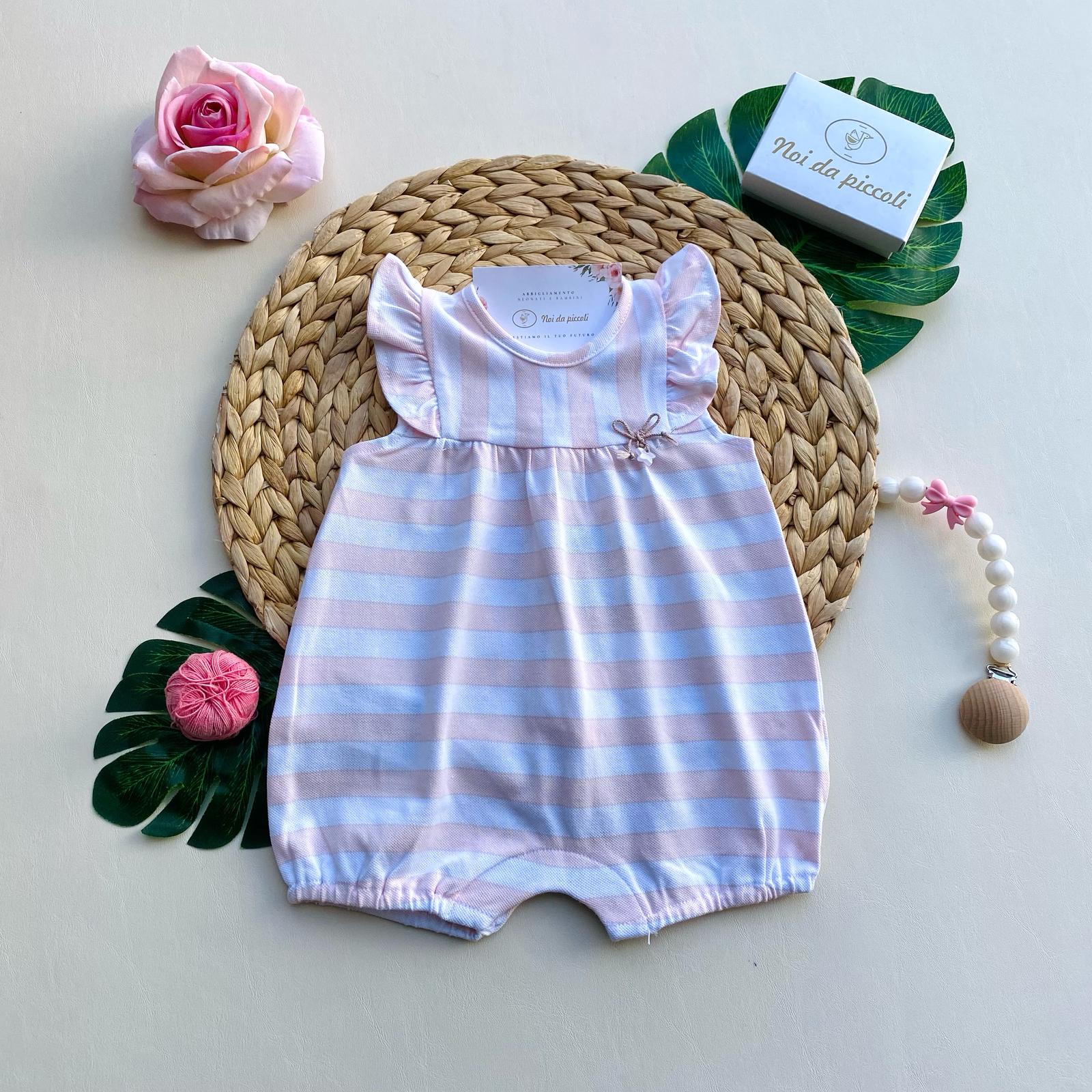 PAGLIACCETTO A RIGHE BIANCO E ROSA - Noi da piccoli