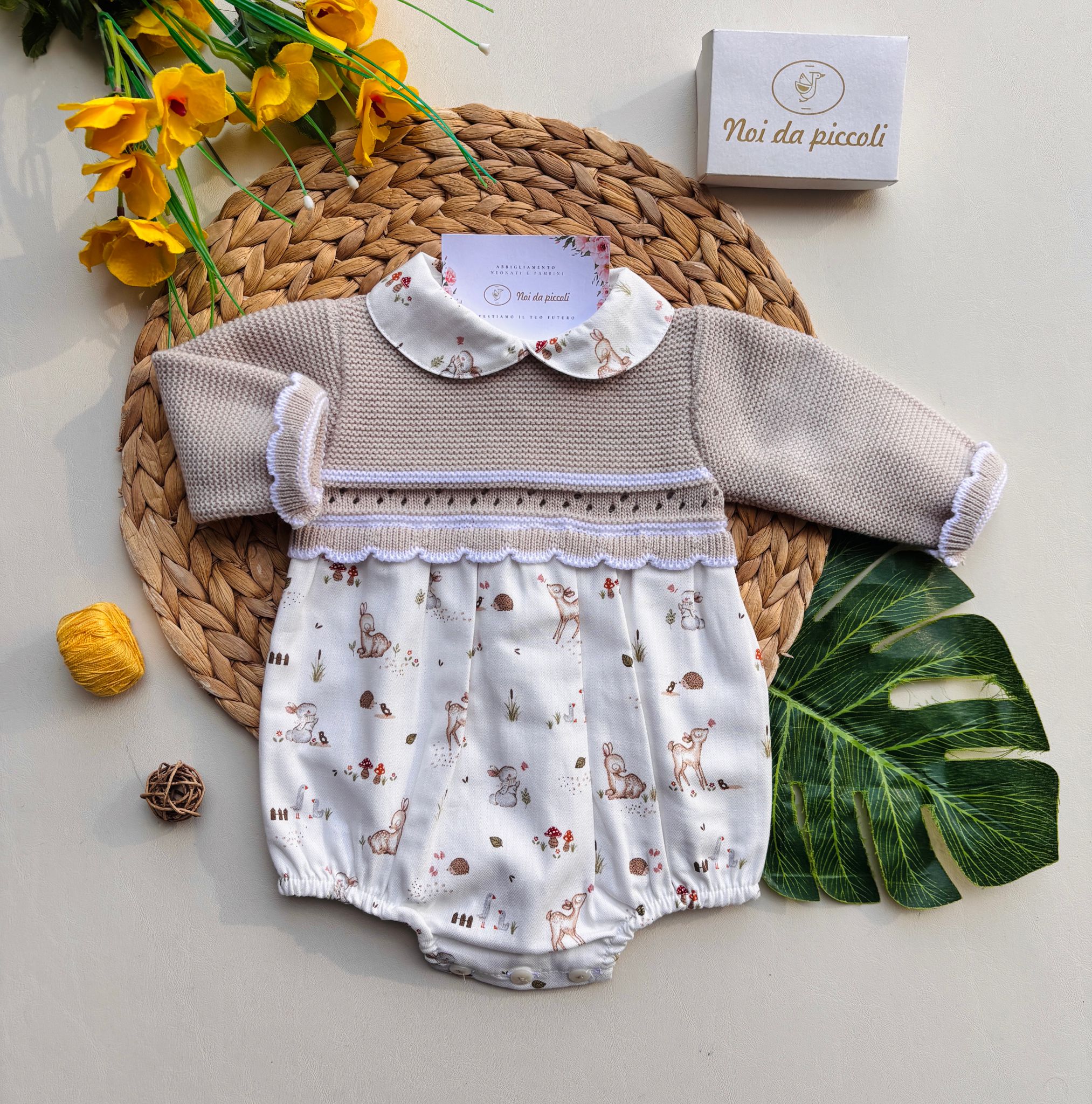 PAGLIACCETTO ANIMALITOS COTONE CALDO BEIGE - Noi da piccoli