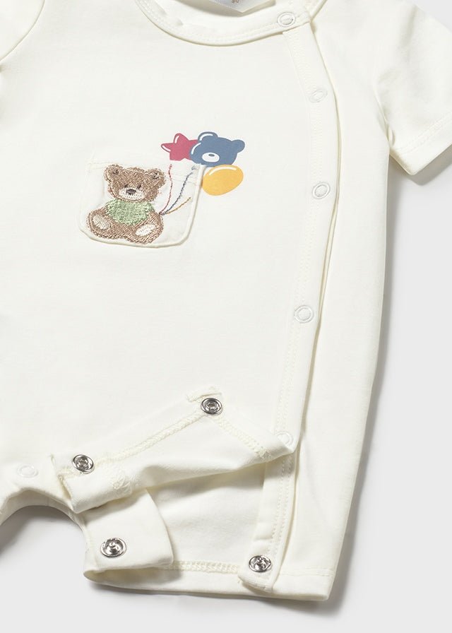 PAGLIACCETTO ANTIPANICO IN COTONE CON ORSETTO CENTRALE BIANCO - Noi da piccoli