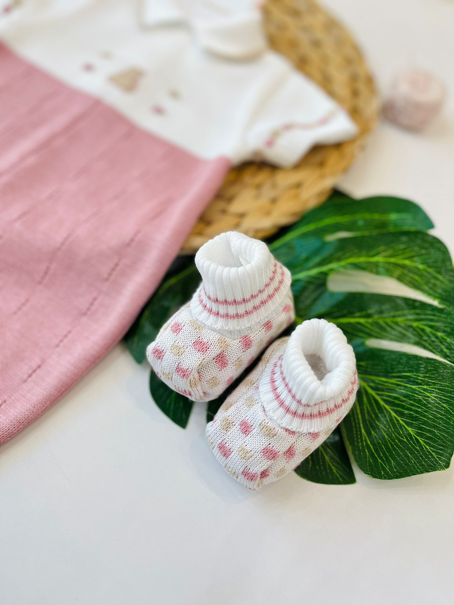 PAGLIACCETTO CON BABBUCCE 100% FILO DI COTONE MELOGRANO SABBIA - Noi da piccoli