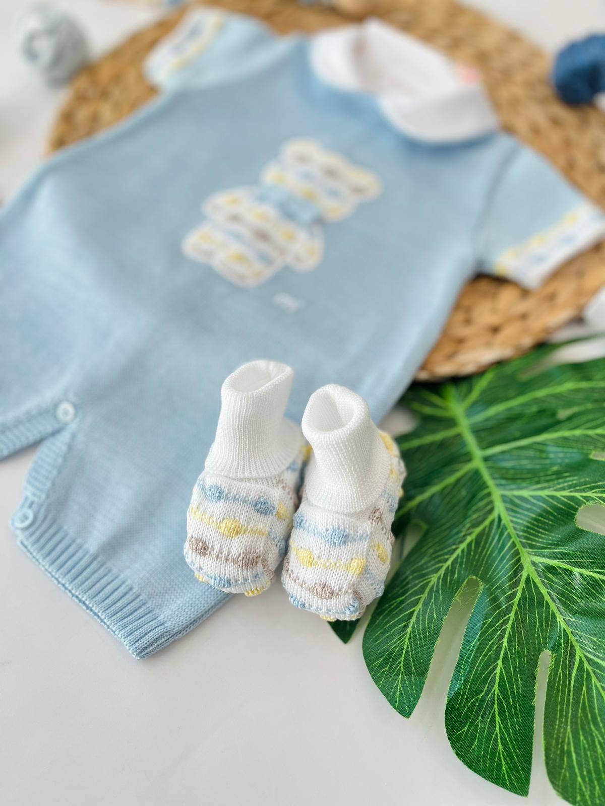 PAGLIACCETTO CON BABBUCCE 100% FILO DI COTONE POLVERE MULTICOLOR - Noi da piccoli