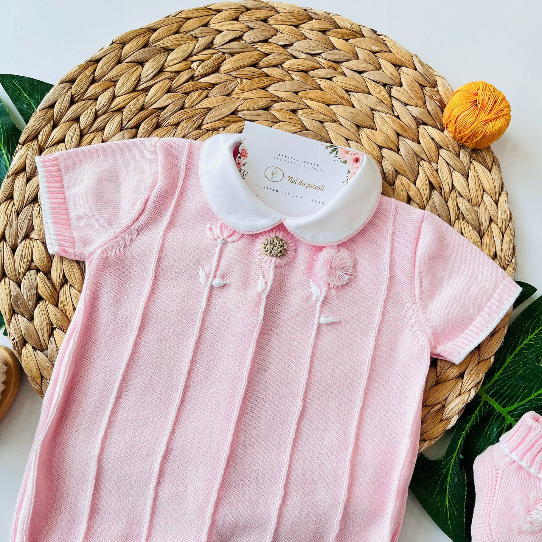 PAGLIACCETTO CON BABBUCCE 100% FILO DI COTONE ROSA - Noi da piccoli