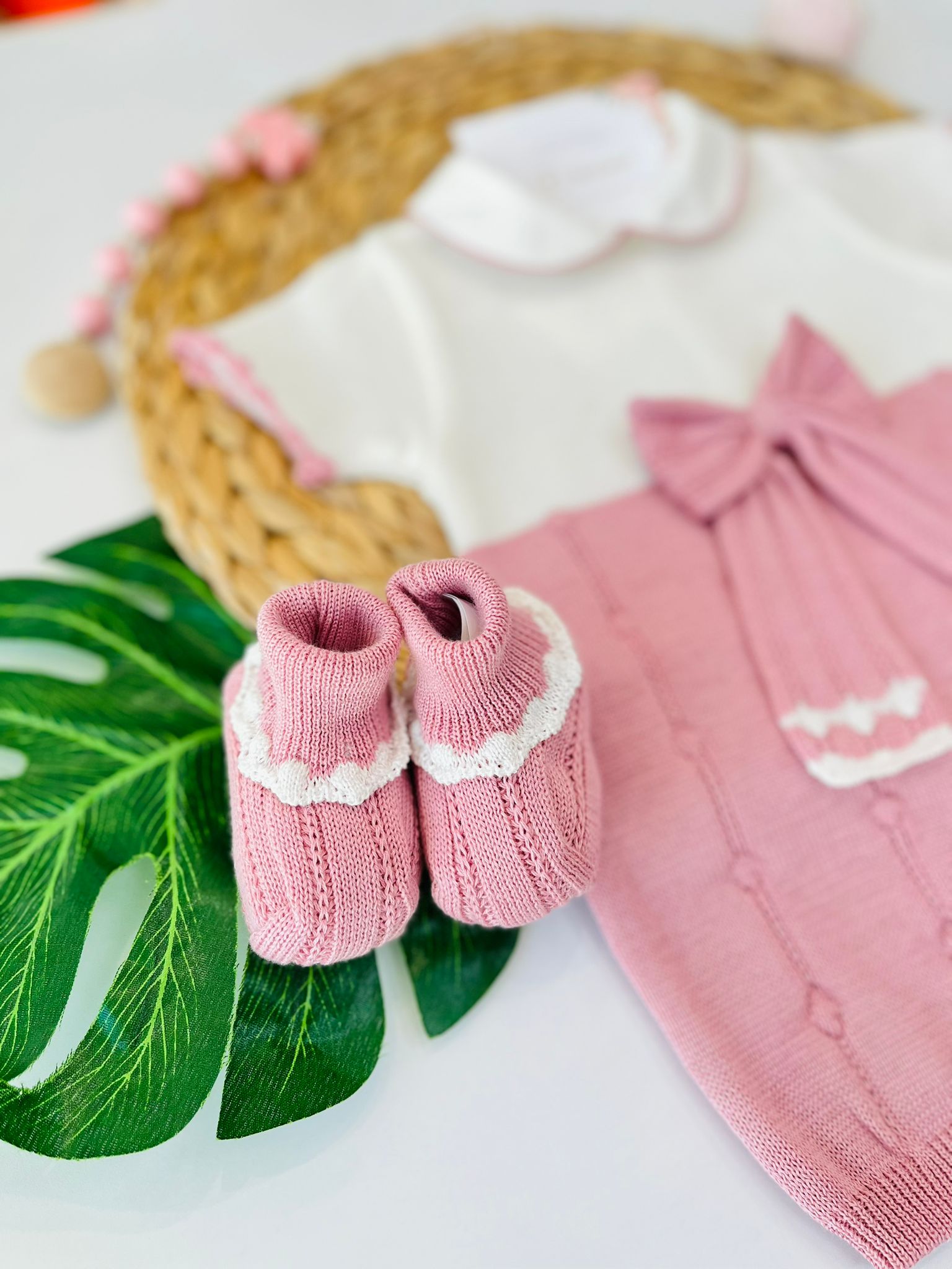 PAGLIACCETTO CON BABBUCCE 100% FILO DI COTONE VANIGLIA MELOGRANO - Noi da piccoli