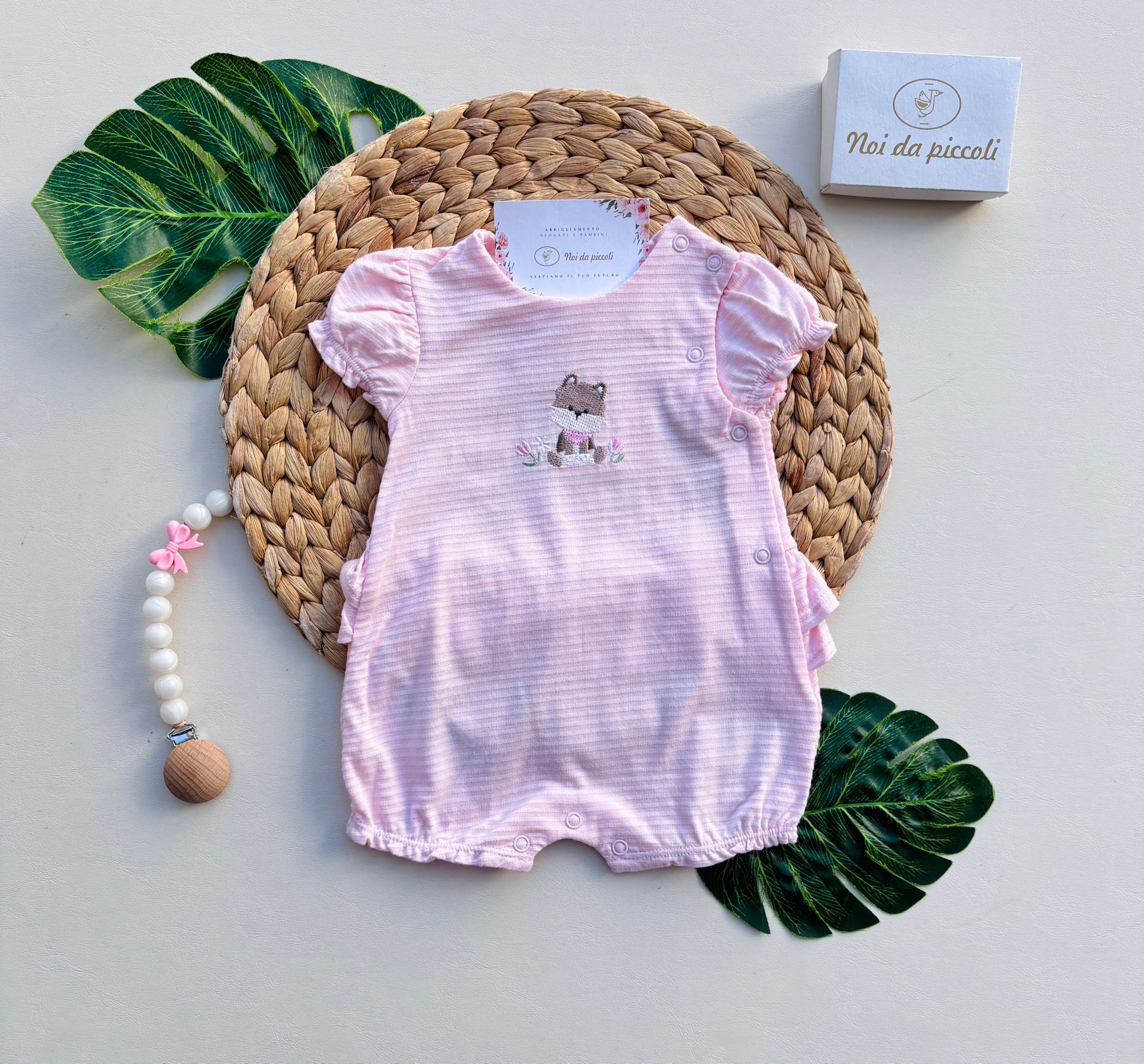 PAGLIACCETTO CON GATTINO COTONE ROSA - Noi da piccoli