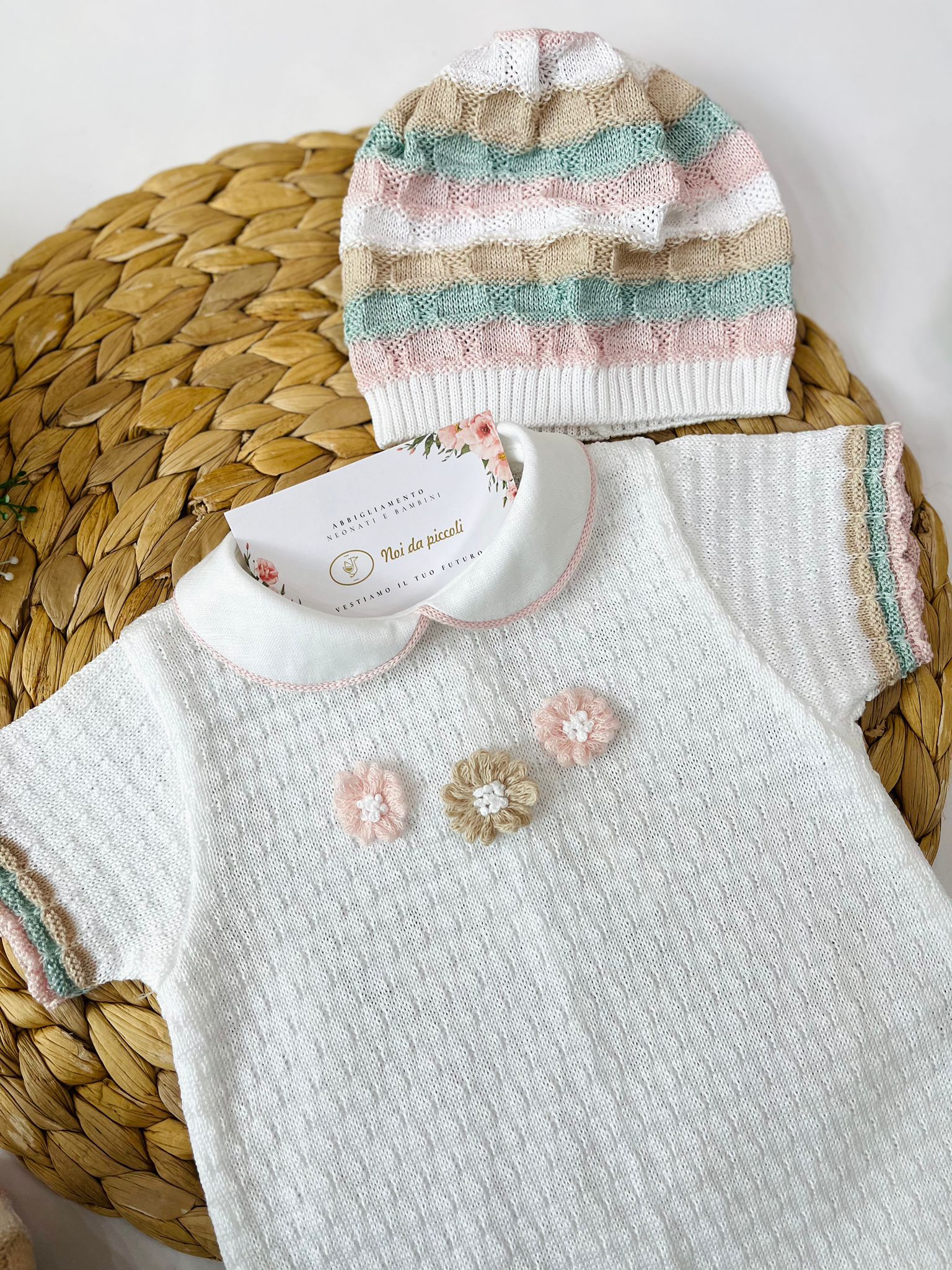 pagliaccetto con set parure 100 % COTONE Multicolore - Noi da piccoli