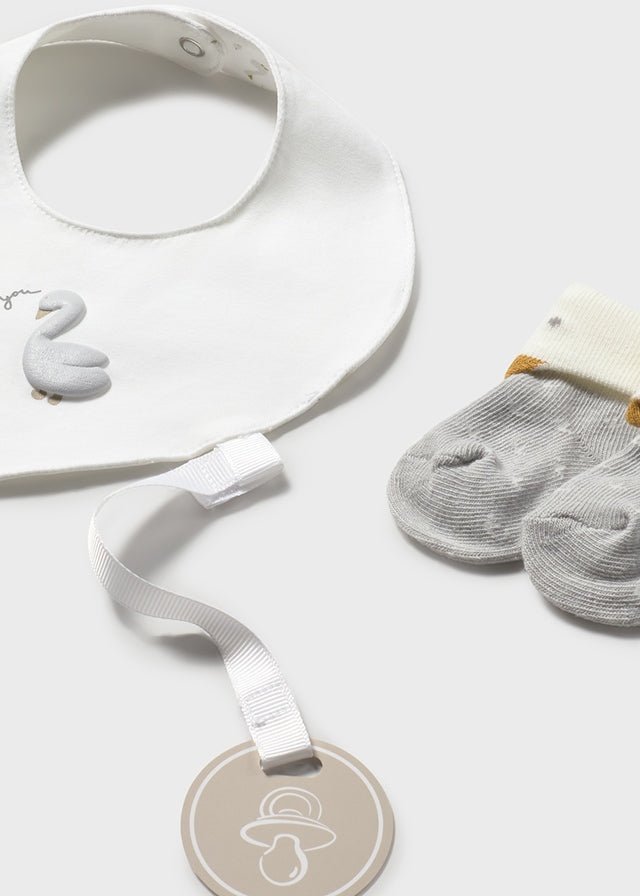 PAGLIACCETTO CORTO ANTIPANICO IN COTONE OCHETTA CON BAVETTA E CALZINI ABBINATI BLANCO - Noi da piccoli