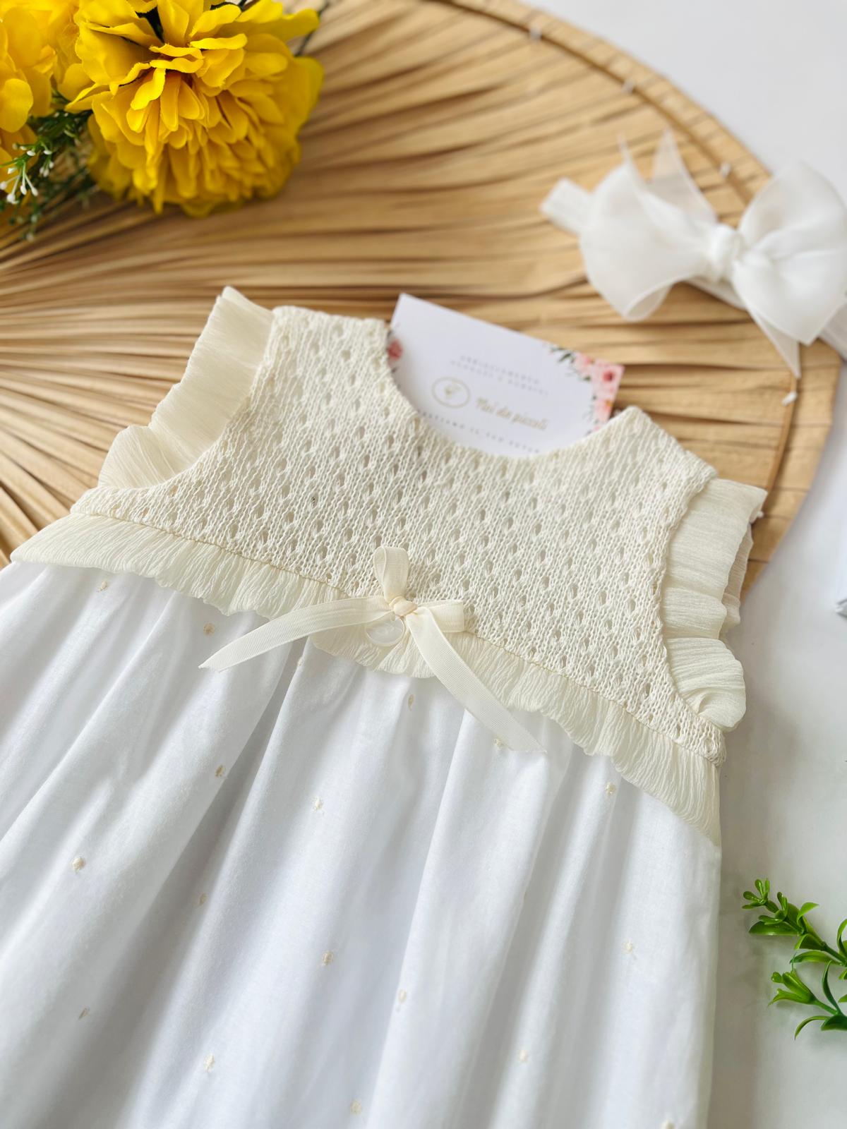 PAGLIACCETTO COTONE AVORIO E BIANCO ELEGANTE - Noi da piccoli