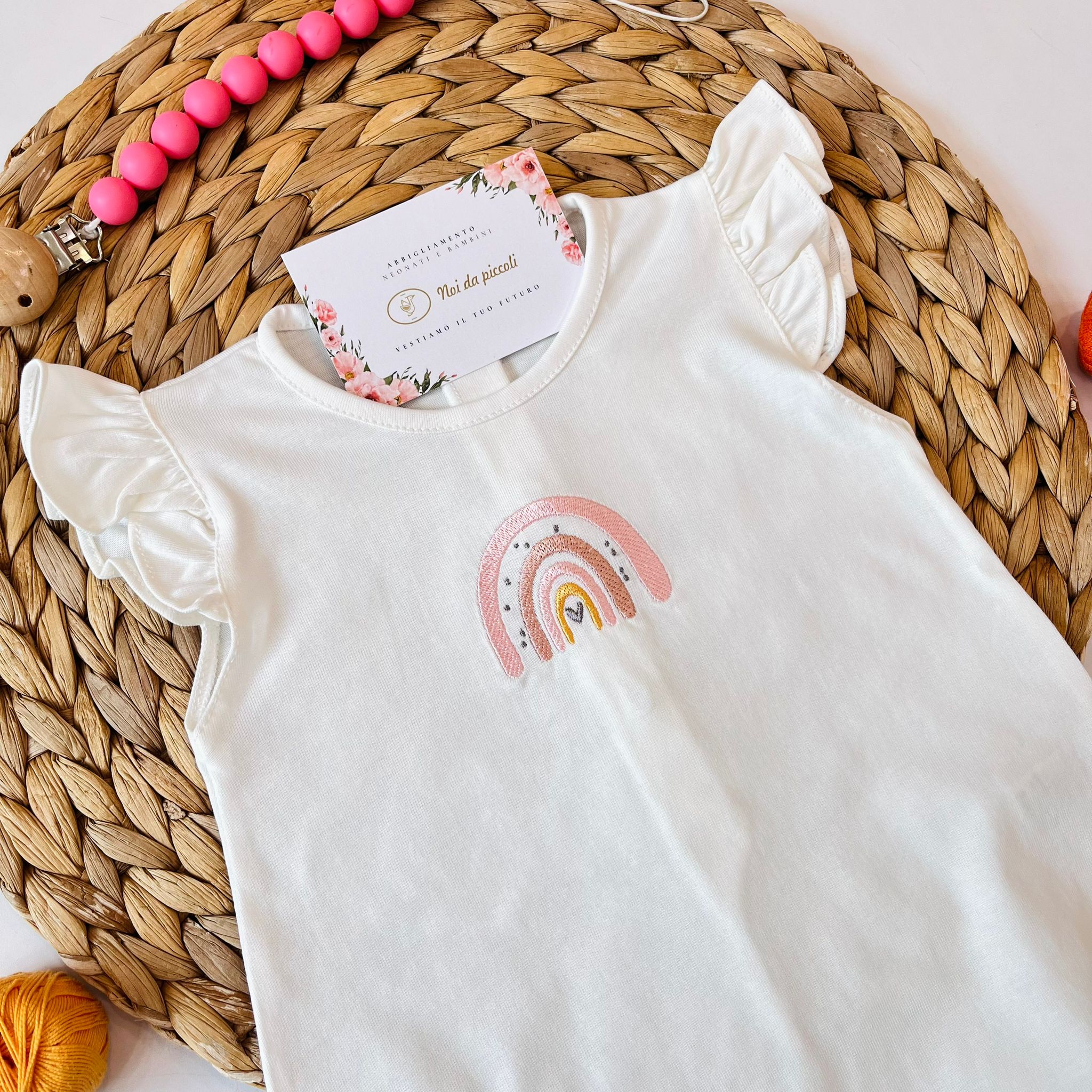 PAGLIACCETTO COTONE BIANCO ARCOBALENO - Noi da piccoli