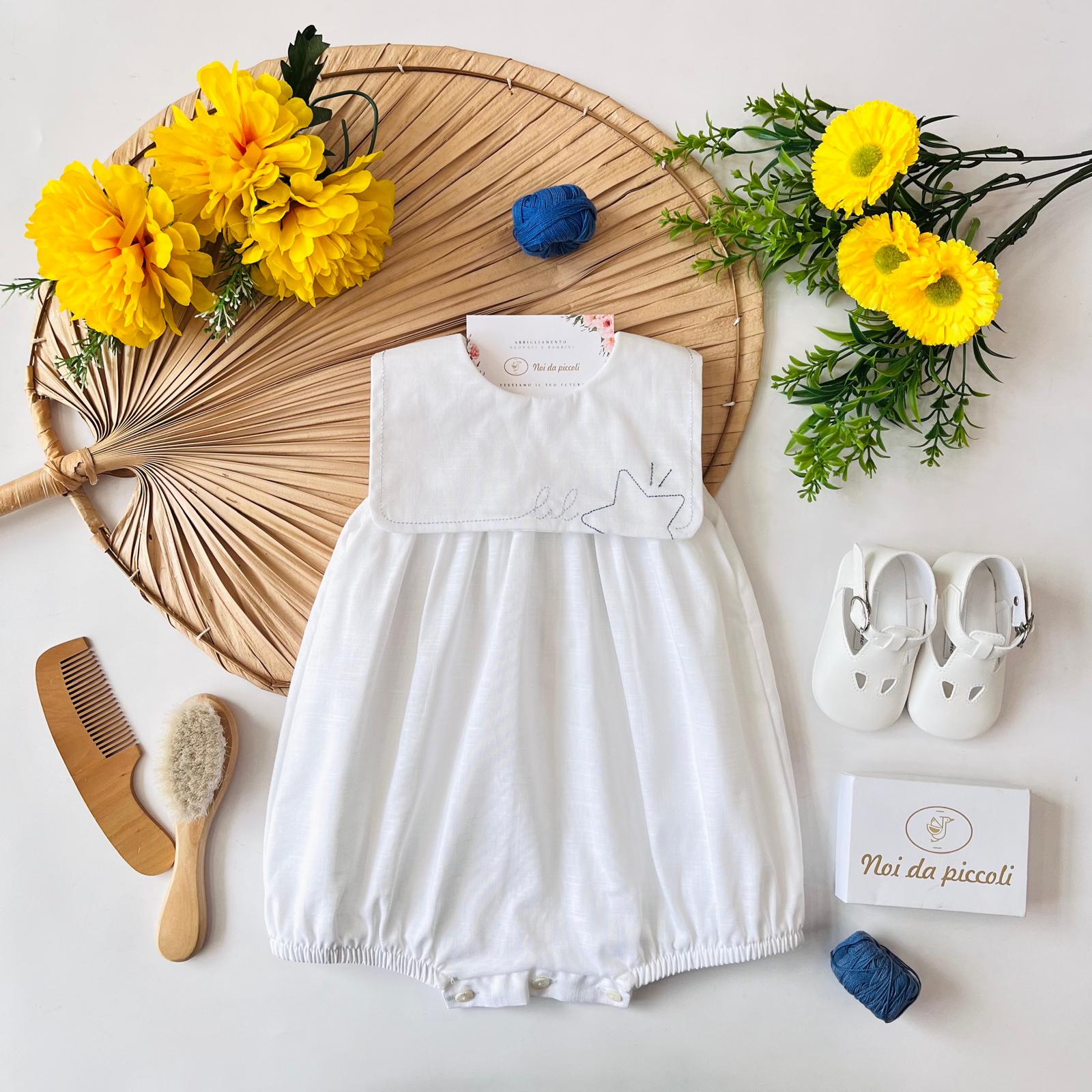 PAGLIACCETTO IN 100% COTONE RIFINITURE CIELO - Noi da piccoli