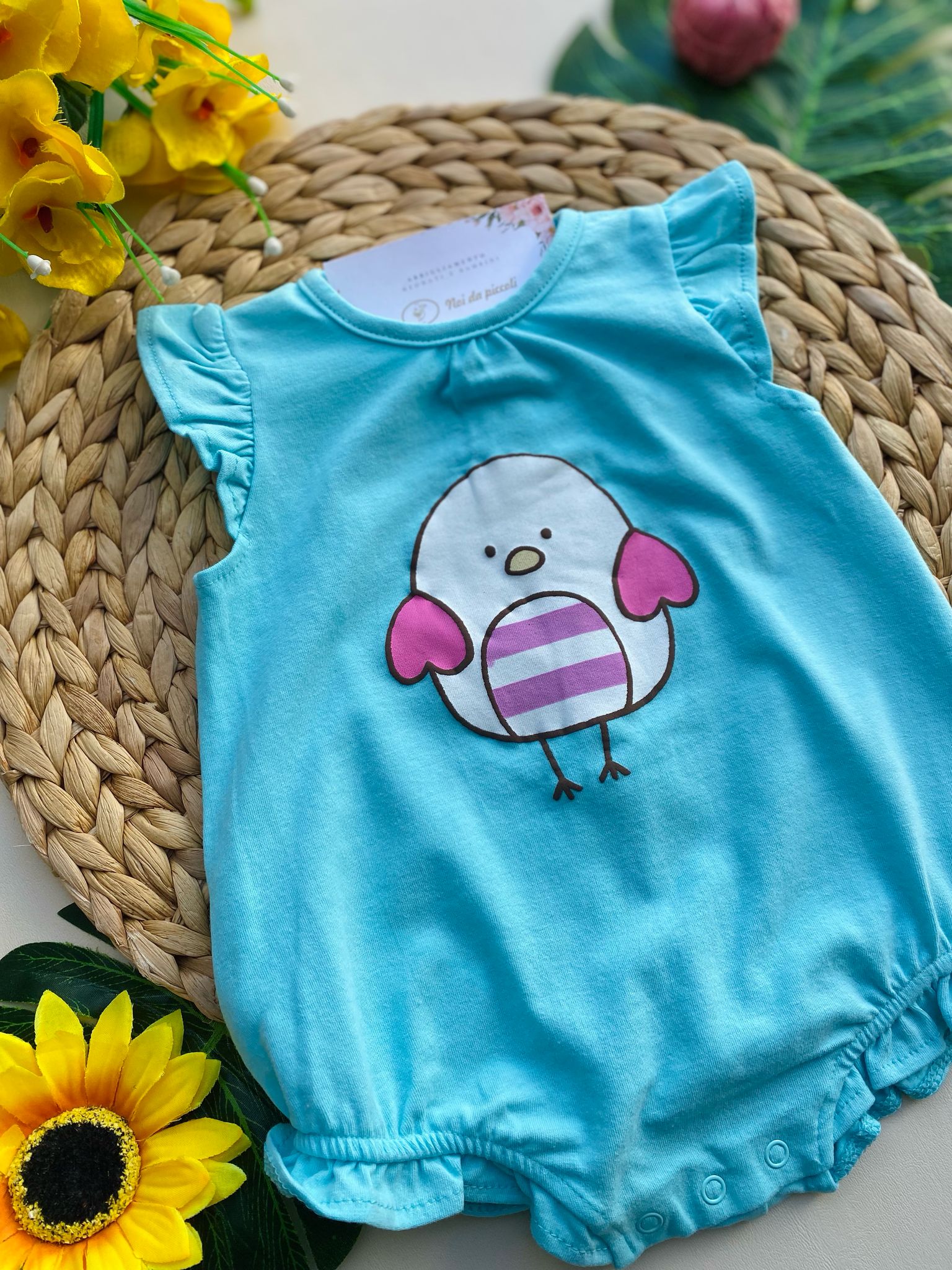 PAGLIACCETTO IN COLORAZIONE AZZURRO CON OCHETTA CENTRALE - Noi da piccoli