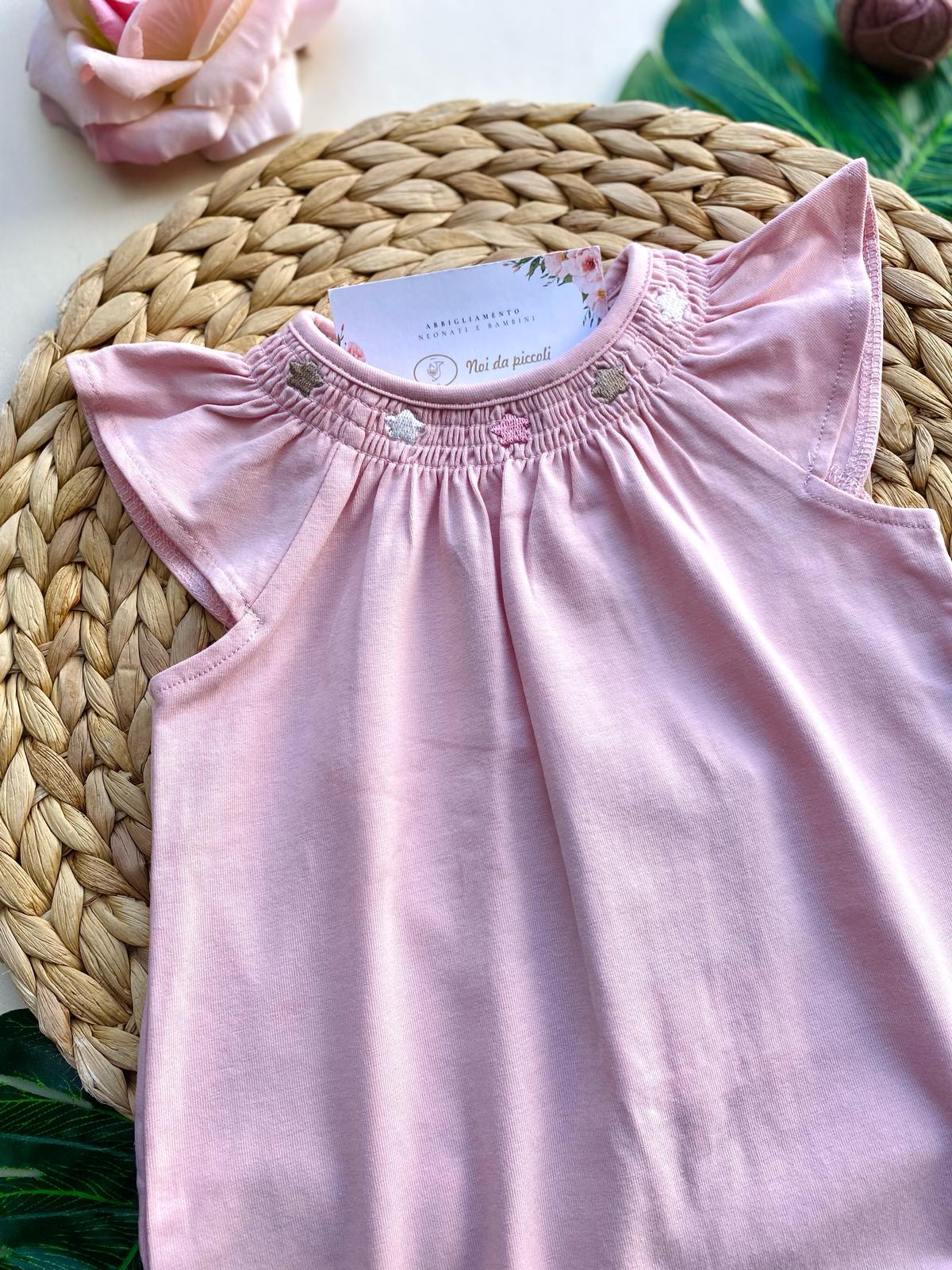 PAGLIACCETTO IN COLORAZIONE ROSA E CON STELLINE SUL COLLETTO - Noi da piccoli