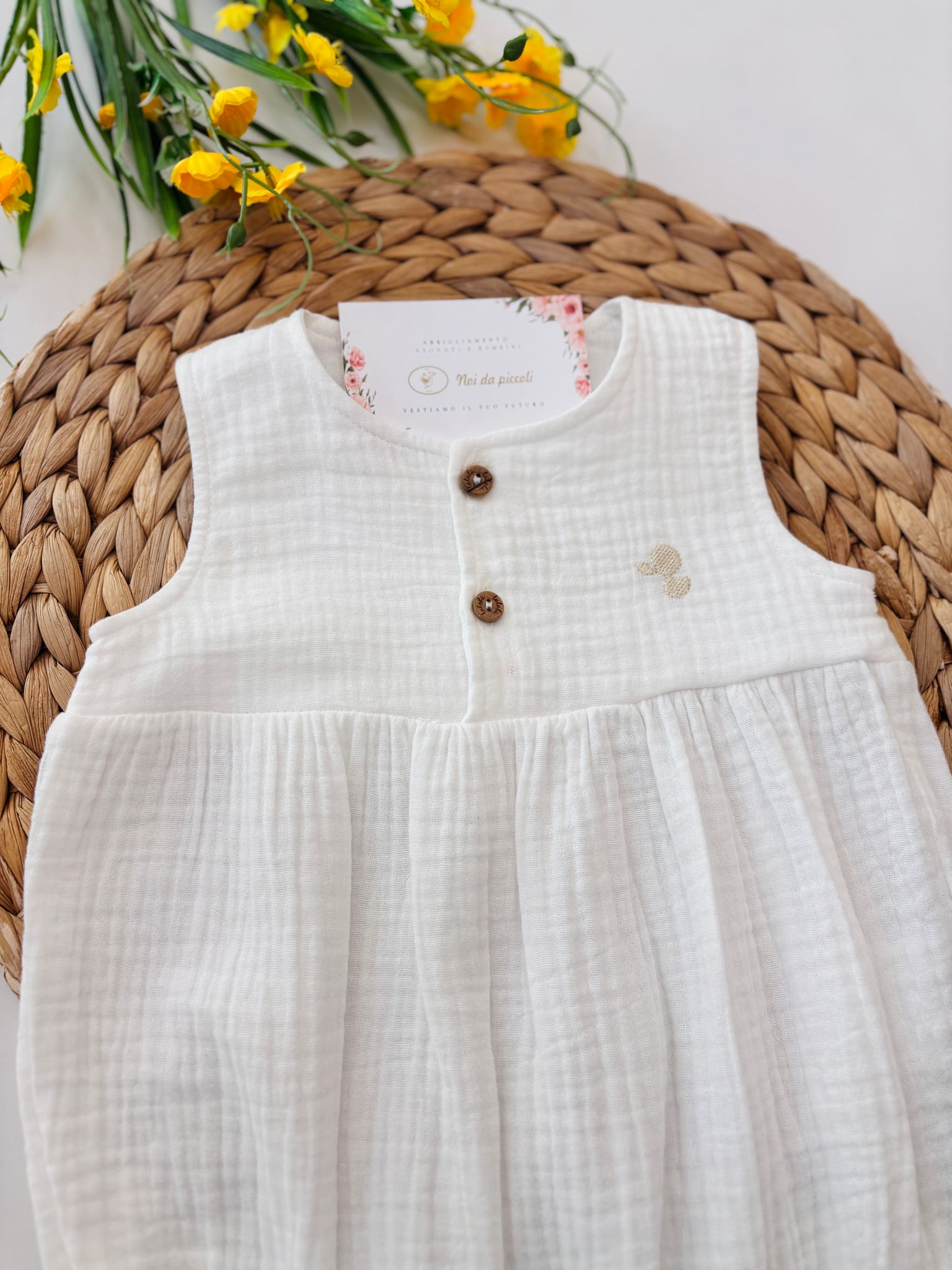 PAGLIACCETTO IN COTONE BIANCO - Noi da piccoli