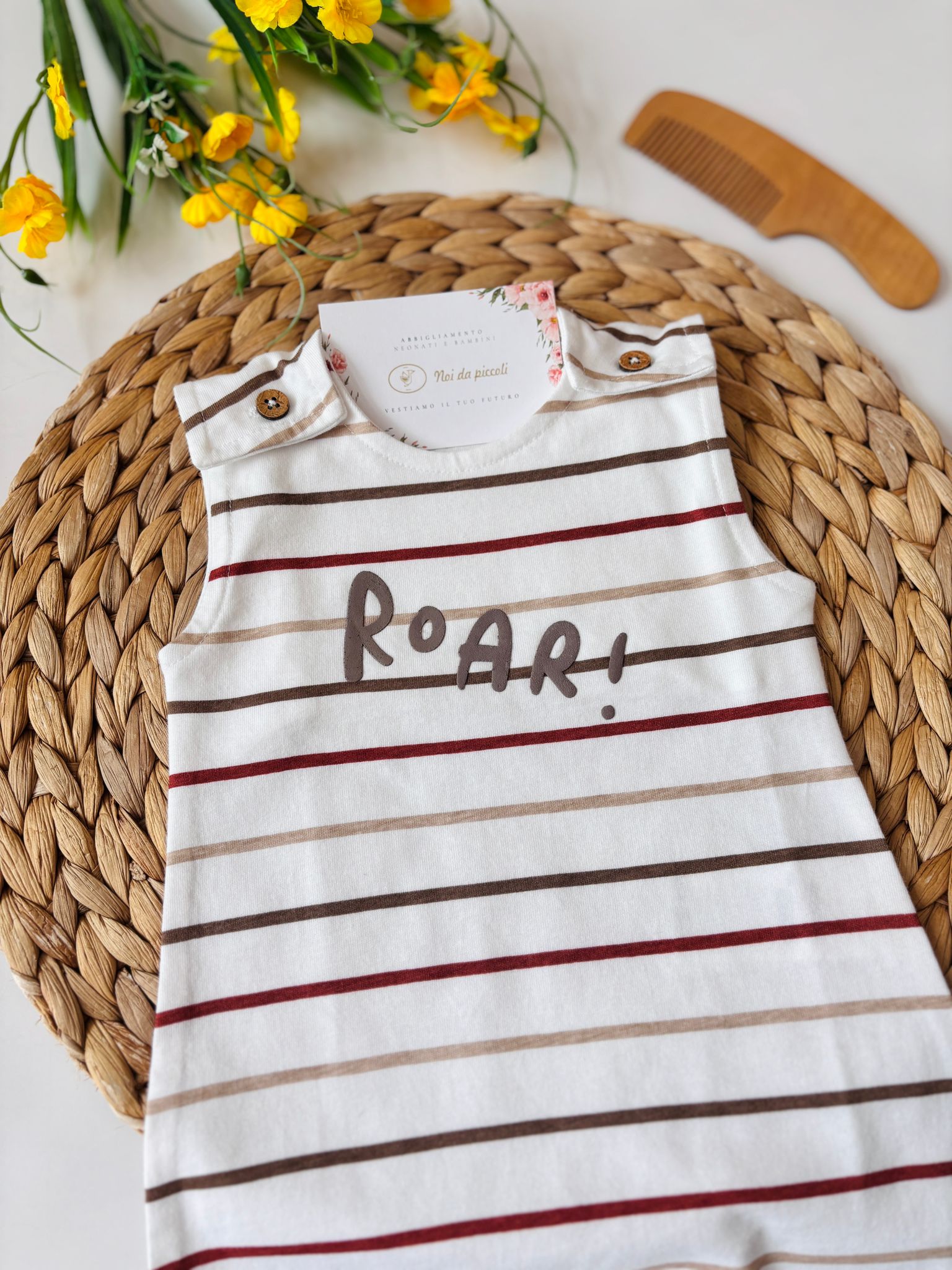 PAGLIACCETTO IN COTONE BIANCO BEIGE - Noi da piccoli