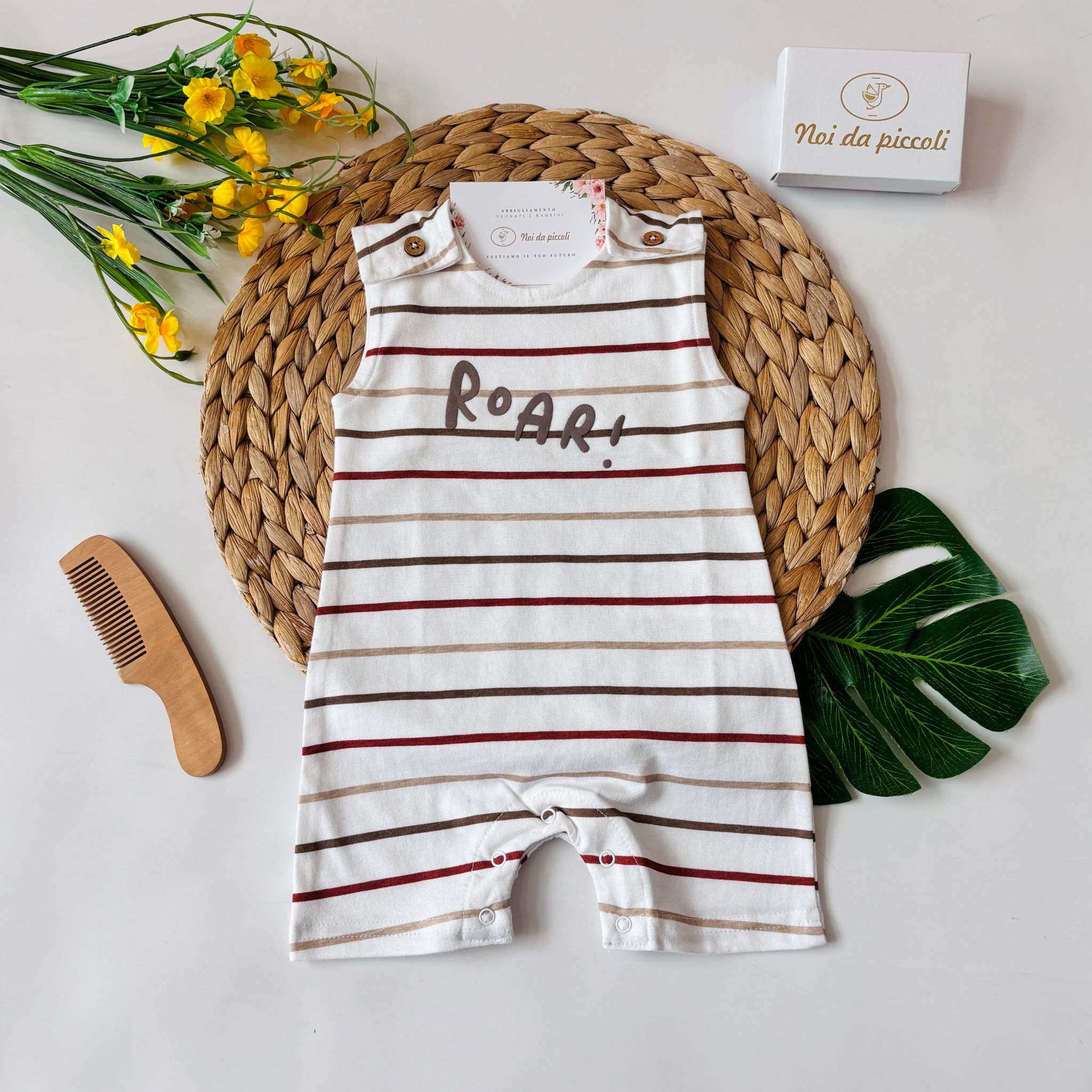 PAGLIACCETTO IN COTONE BIANCO BEIGE - Noi da piccoli