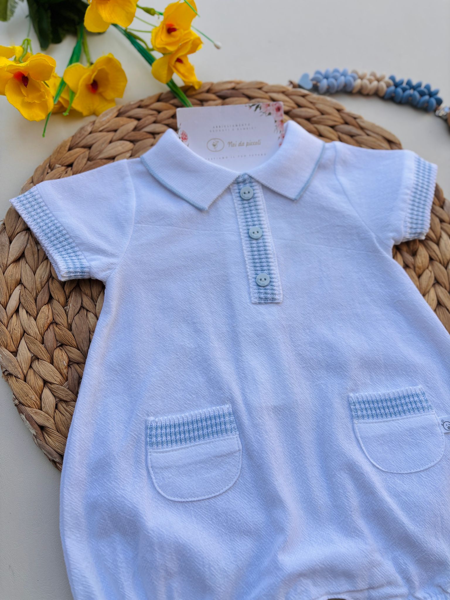 PAGLIACCETTO IN COTONE BIANCO CIELO - Noi da piccoli