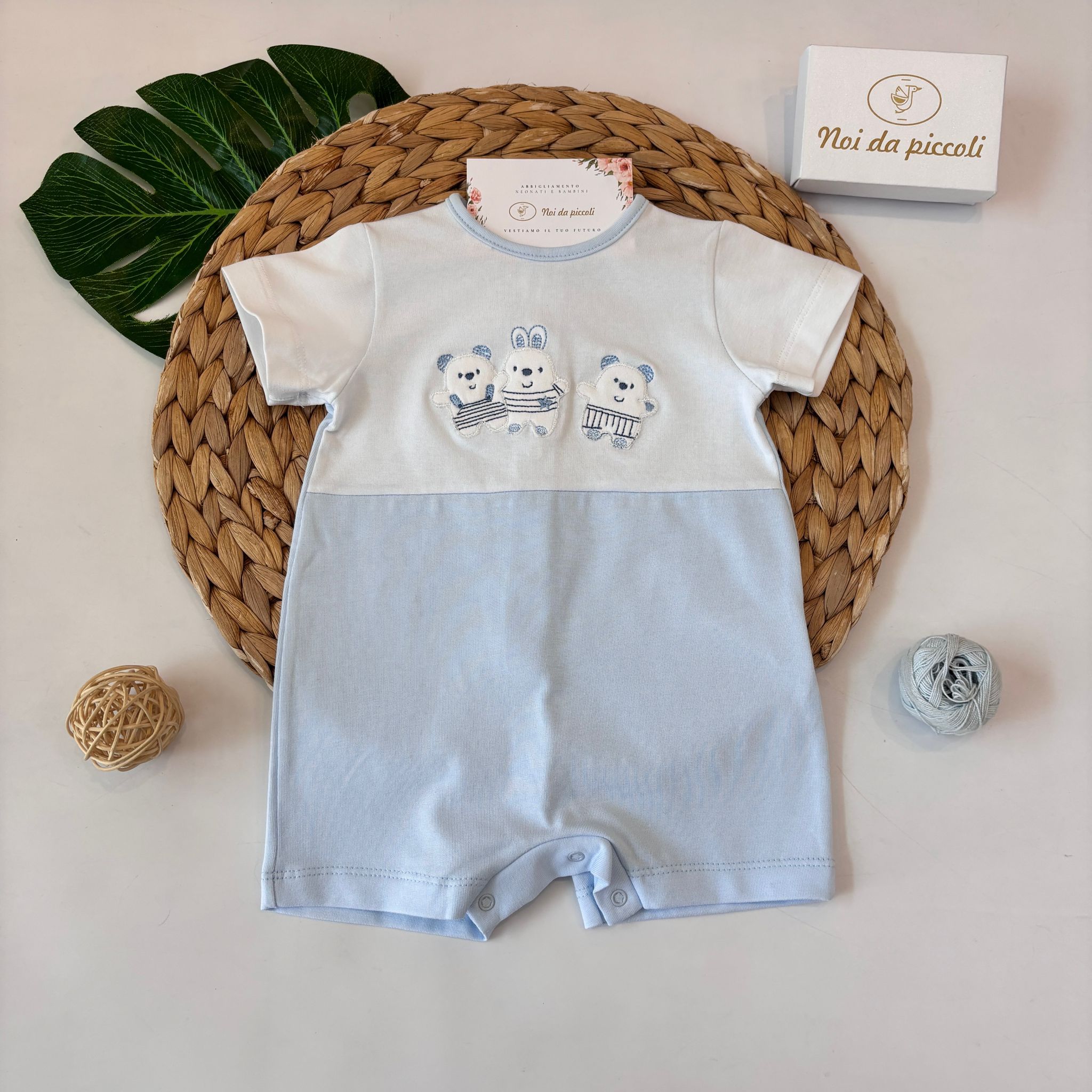 PAGLIACCETTO IN COTONE ORSETTI CIELO - Noi da piccoli