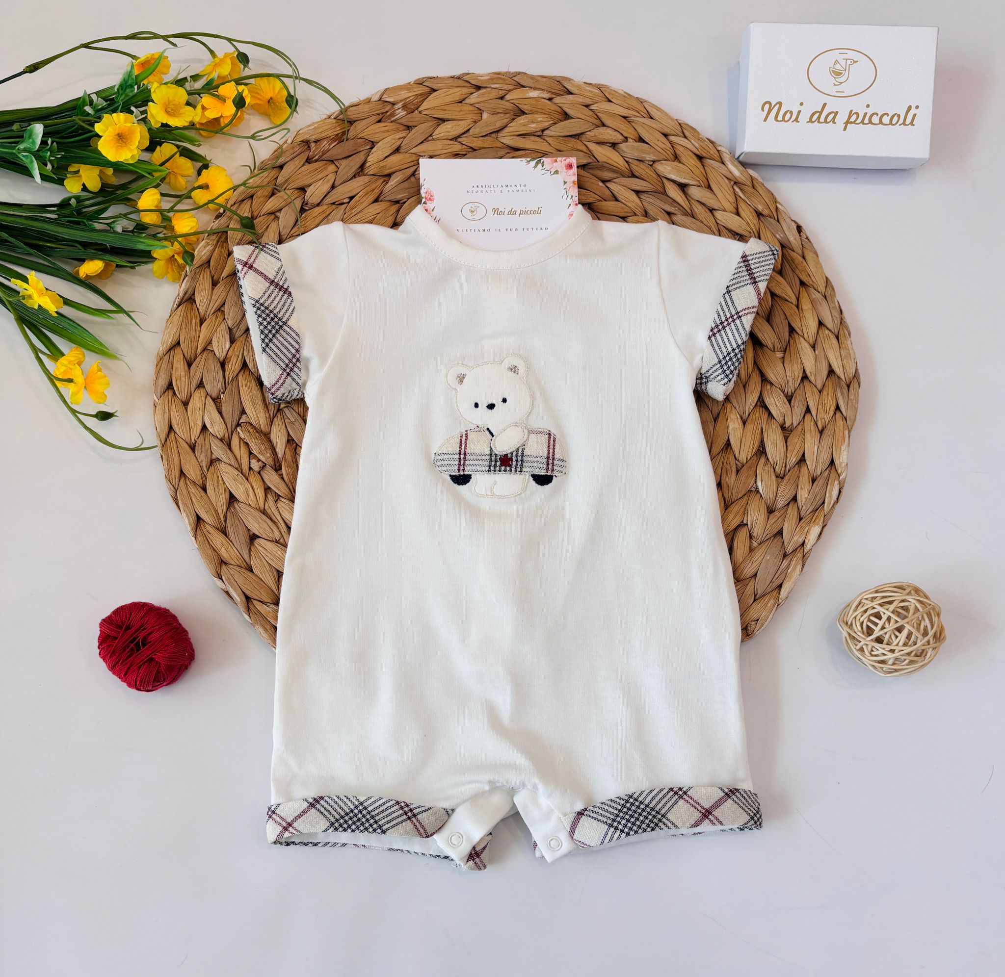 PAGLIACCETTO IN COTONE ORSETTO BIANCO - Noi da piccoli