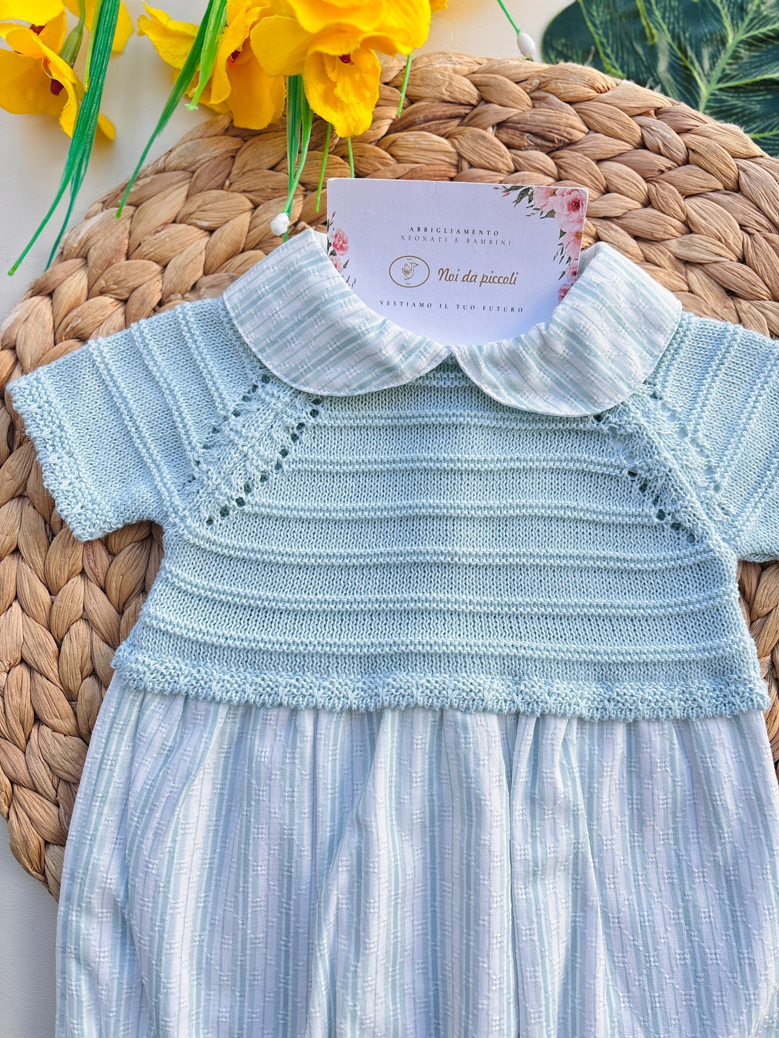 PAGLIACCETTO IN COTONE RIGATO VERDE - Noi da piccoli