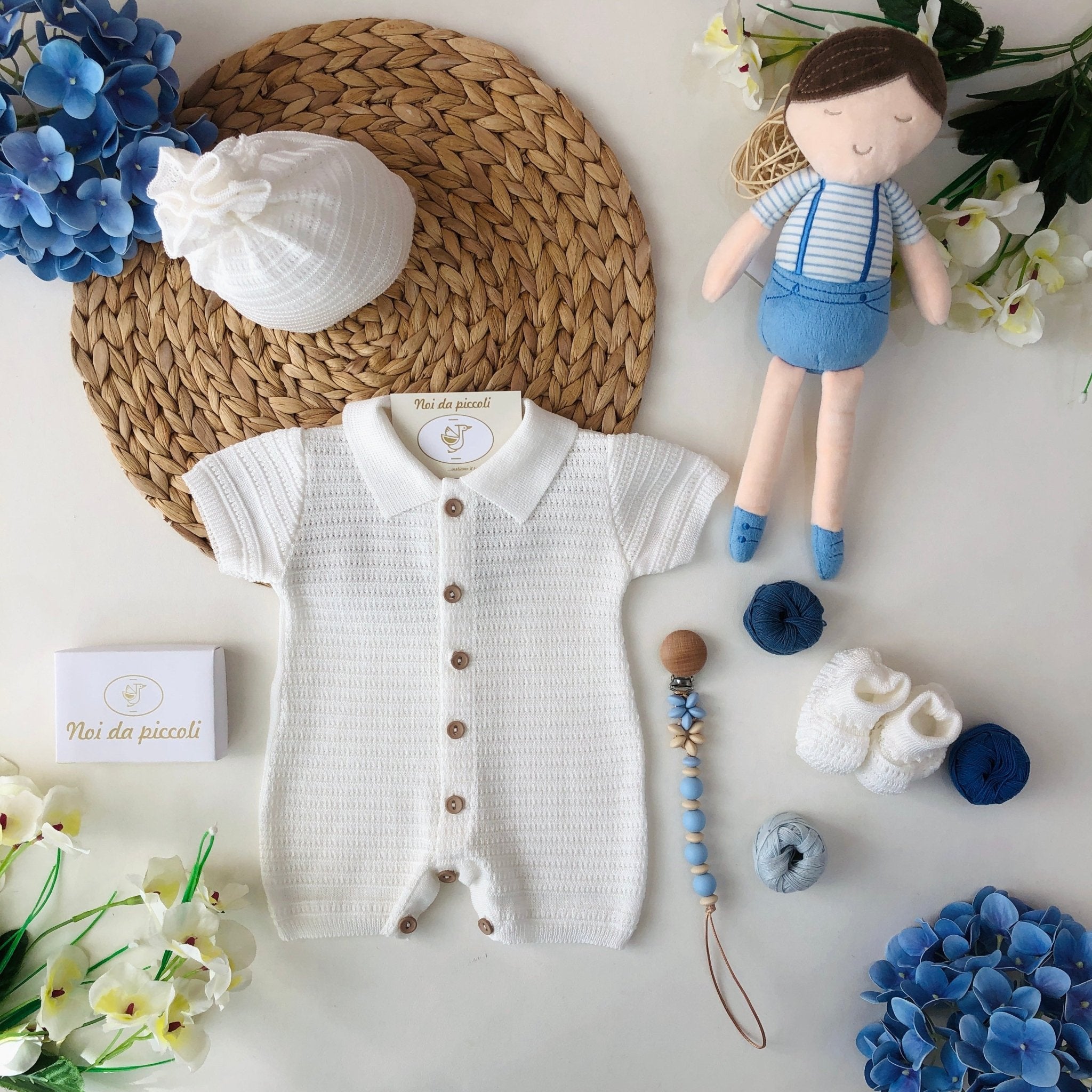 COORDINATED WITH CREAM COTTON THREAD ROMPER