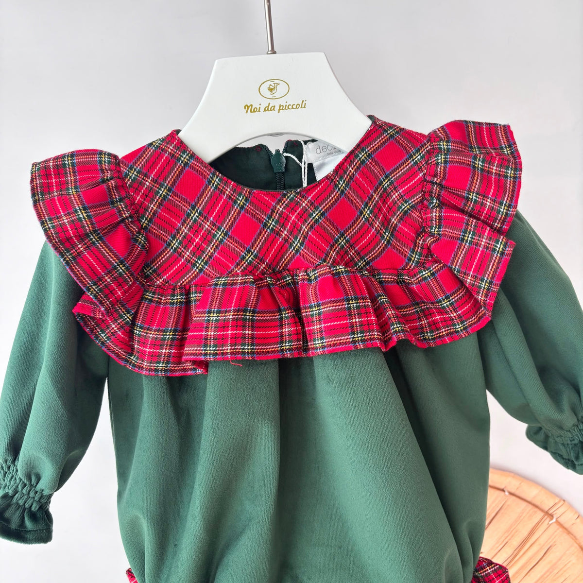 Green Velvet Romper Deolinda - Noi da piccoli