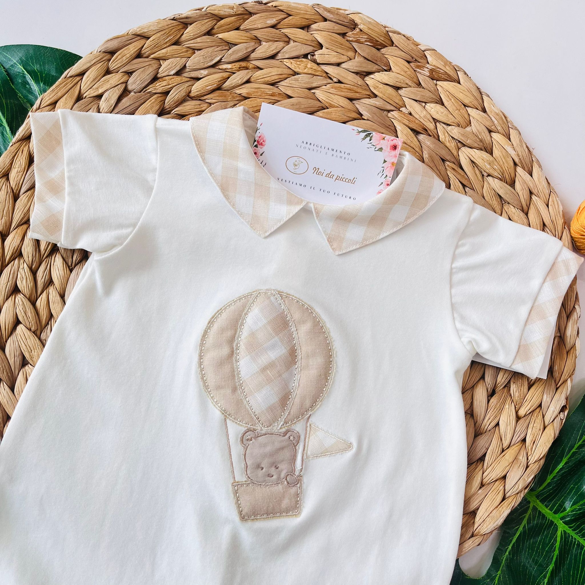 PAGLIACCETTO MONGOLFIERA 100 % COTONE BIANCO - Noi da piccoli