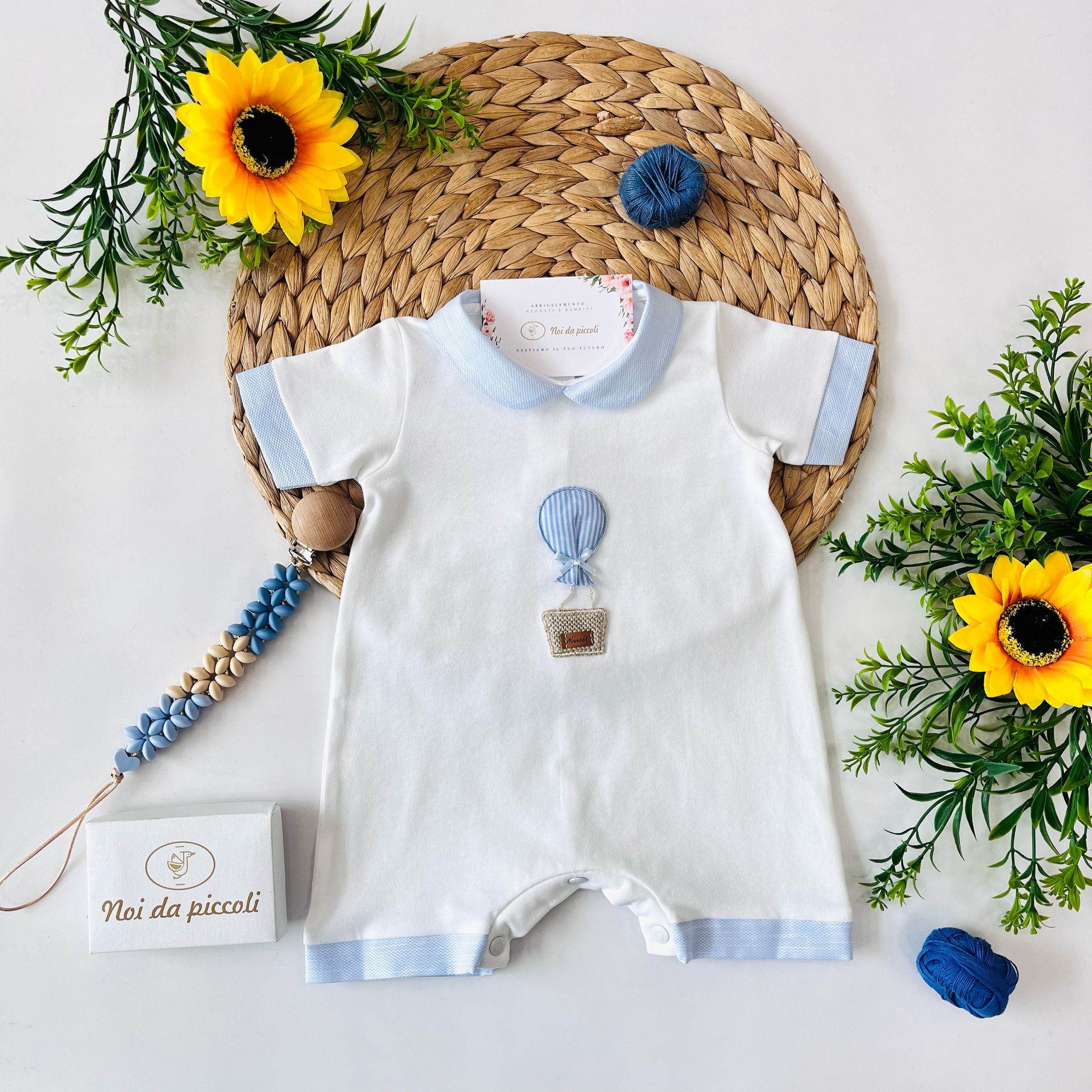 PAGLIACCETTO MONGOLFIERA Cotone Bianco - Noi da piccoli