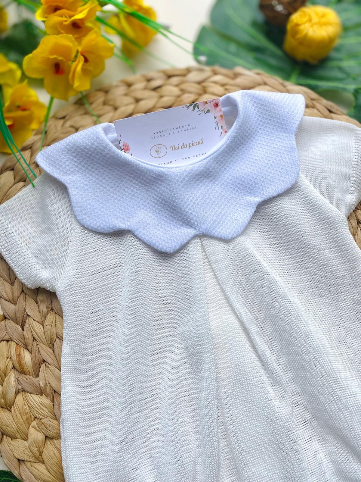 PAGLIACCETTO PANNA CON COLLETTO BIANCO - Noi da piccoli