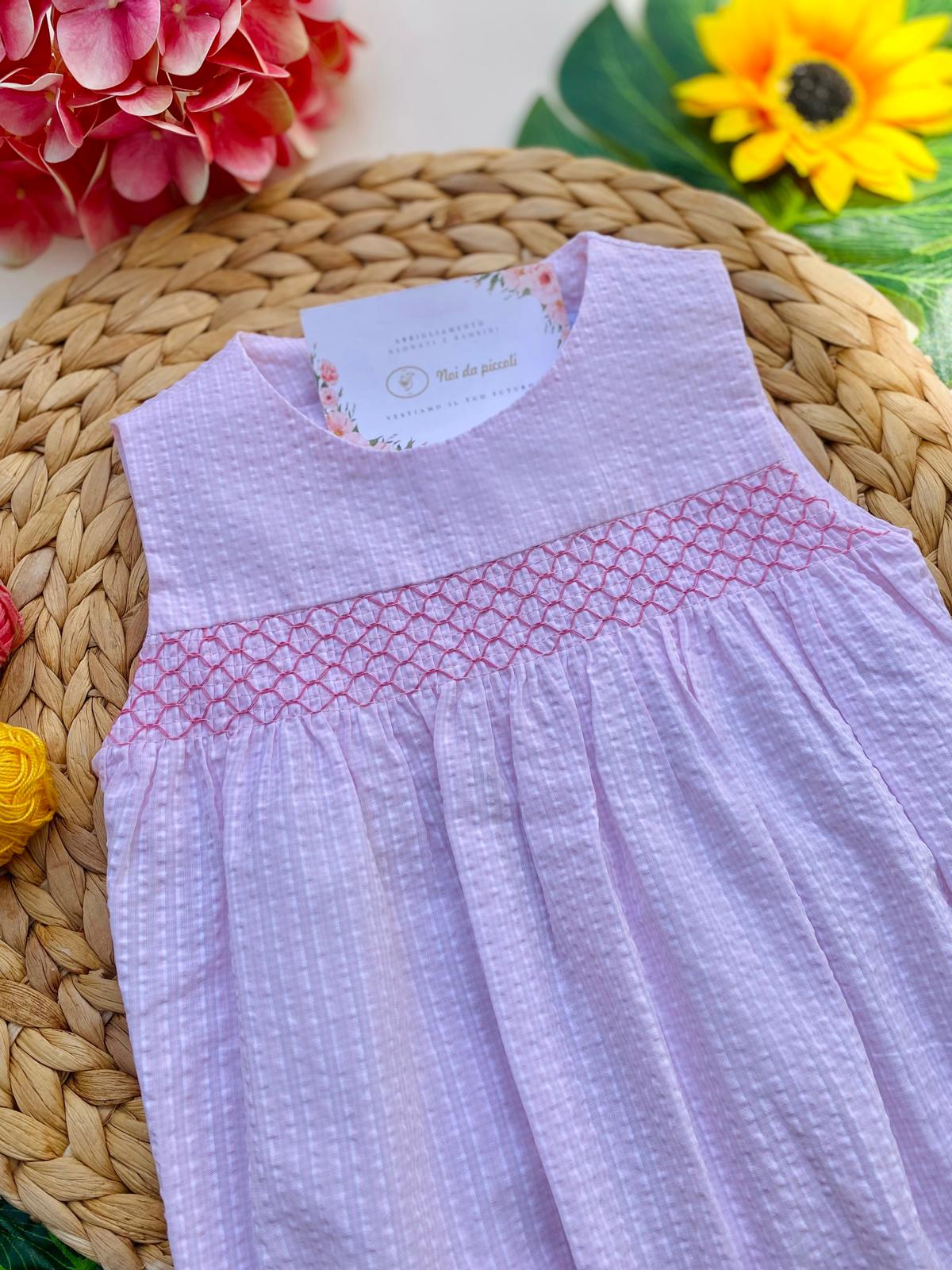 PAGLIACCETTO ROSA CON RICAMINI - Noi da piccoli