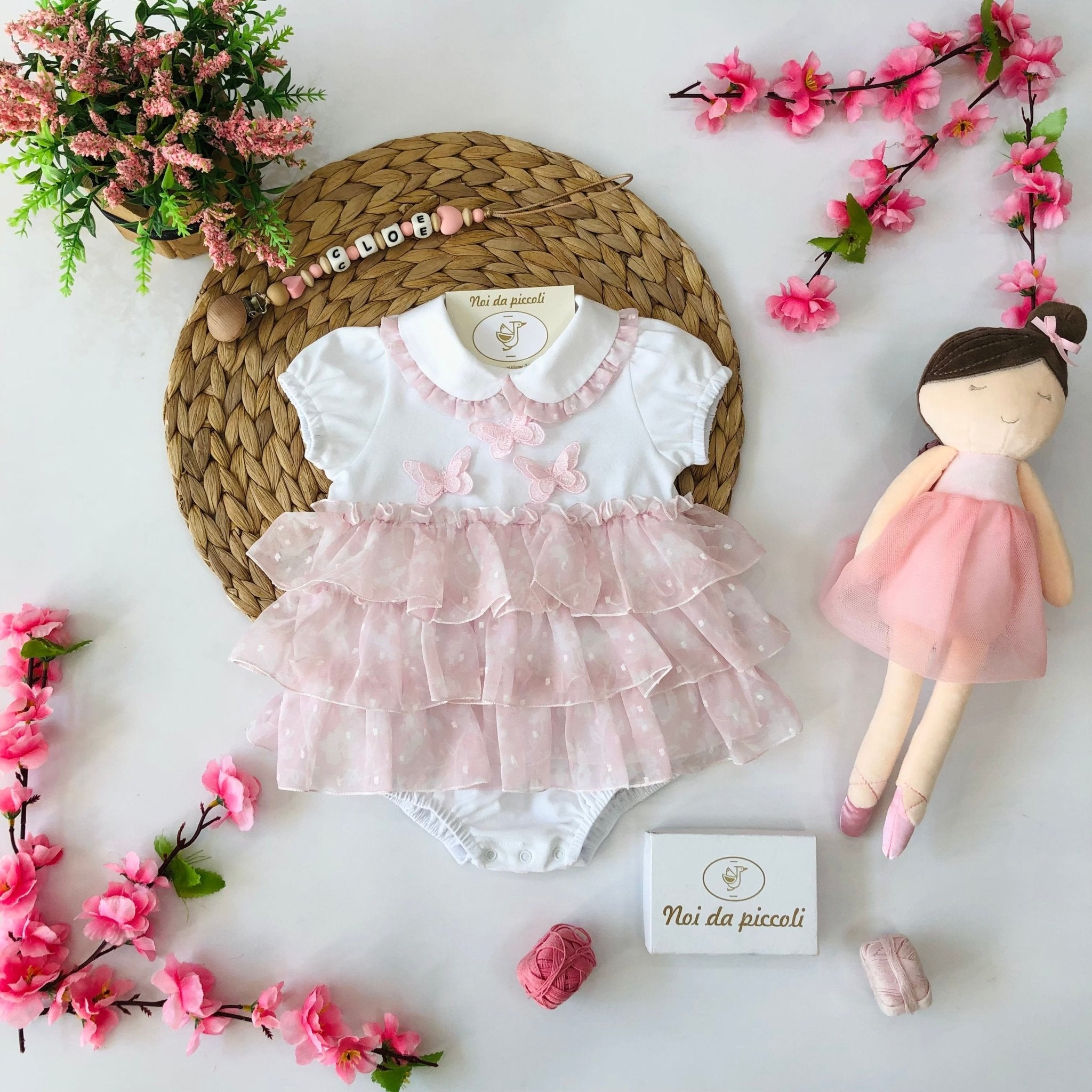 PAGLIACCETTO ROSA E BIANCO FARFALLINA - Noi da piccoli