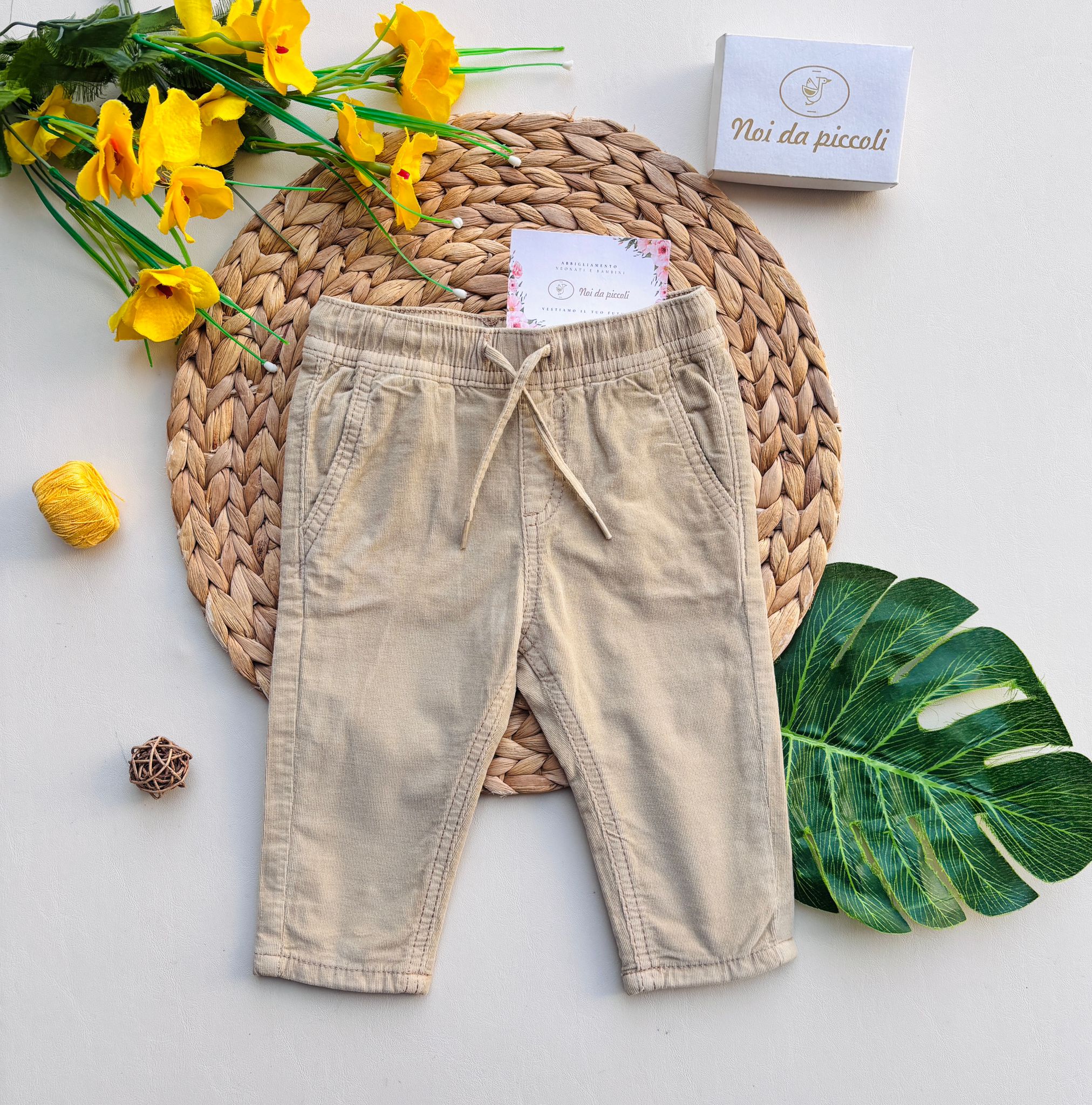 PANTALACCIO IN CALDO COTONE ALMENDRA - Noi da piccoli