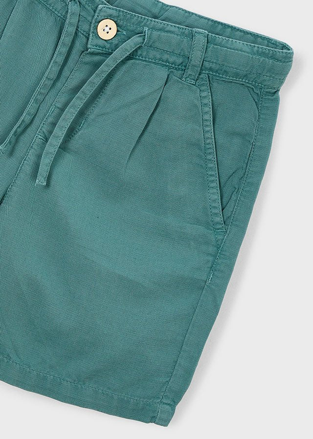 PANTALONCINO IN COTONE E LINO ALGA - Noi da piccoli