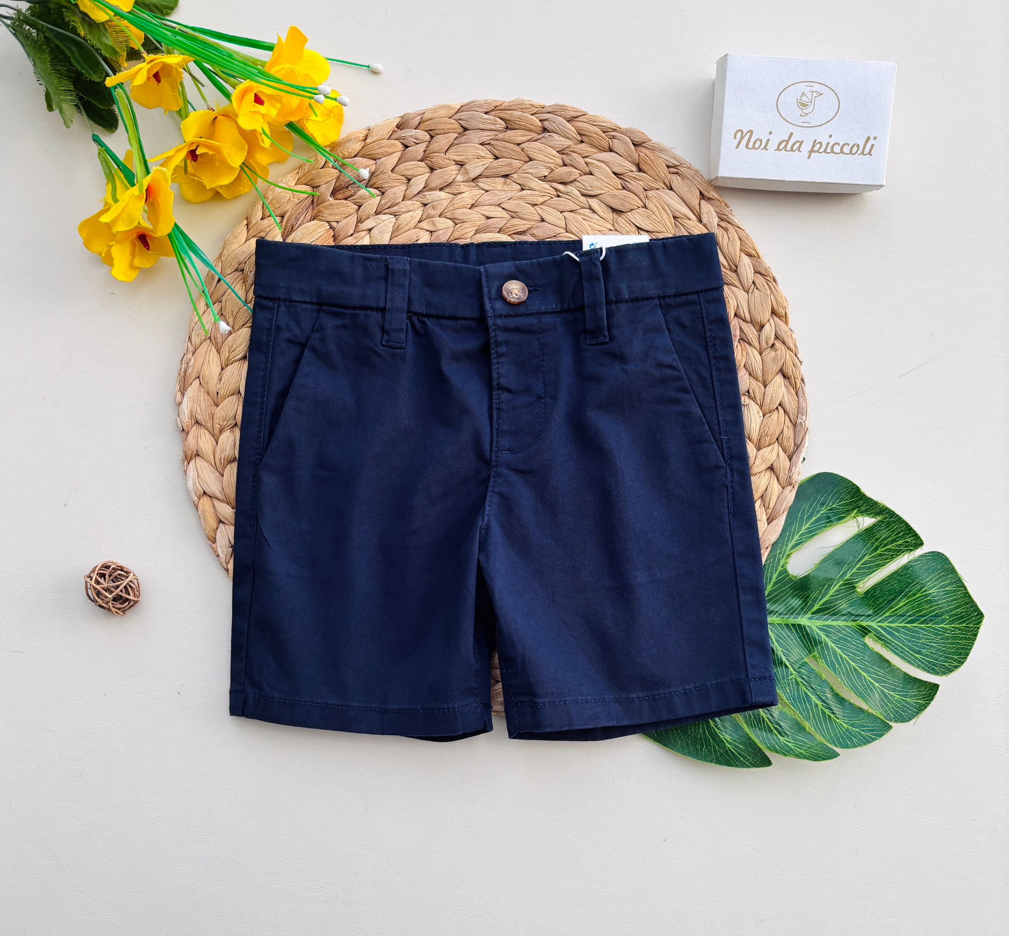 PANTALONCINO IN COTONE MARINO - Noi da piccoli