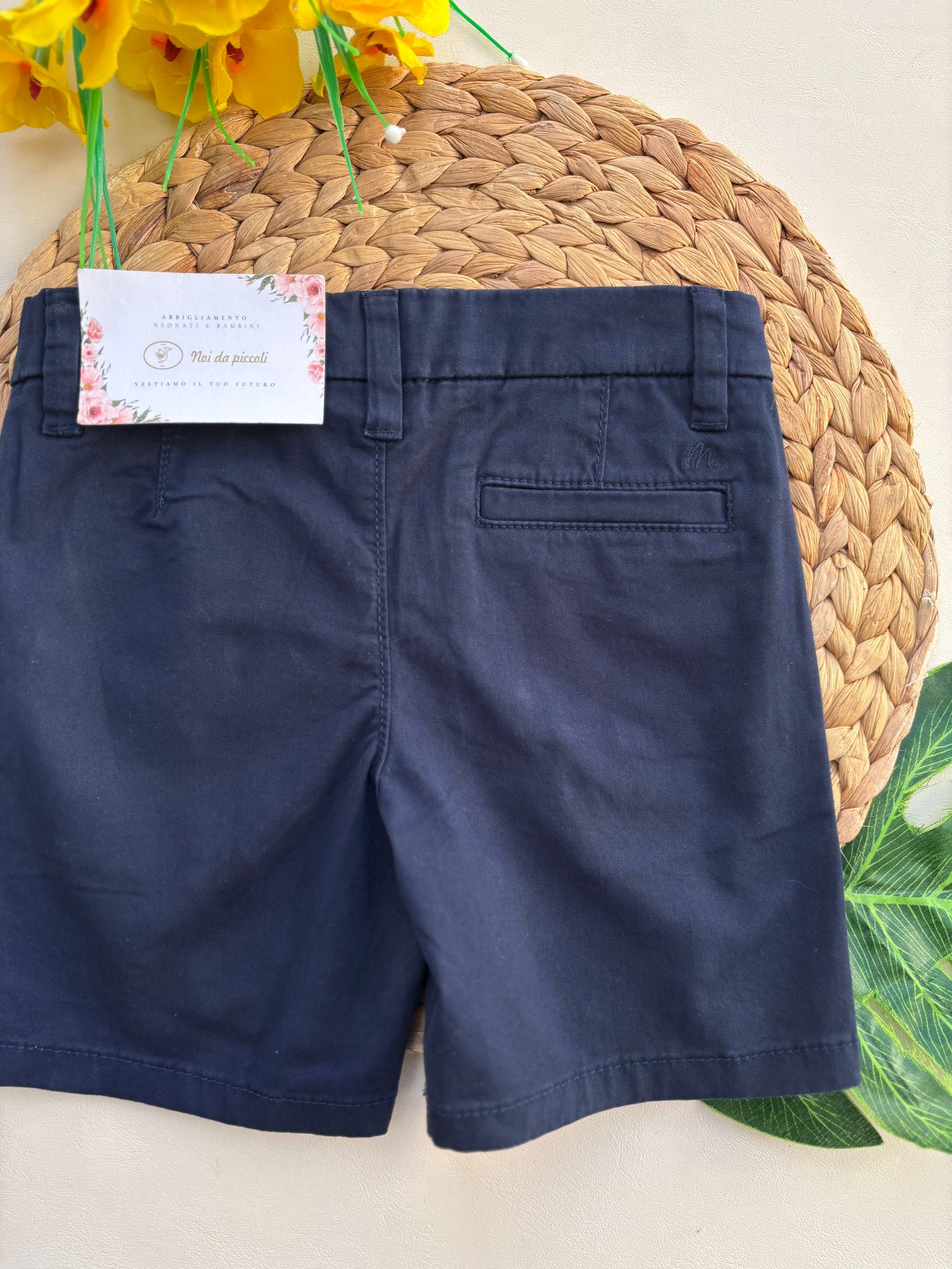 PANTALONCINO IN COTONE MARINO - Noi da piccoli