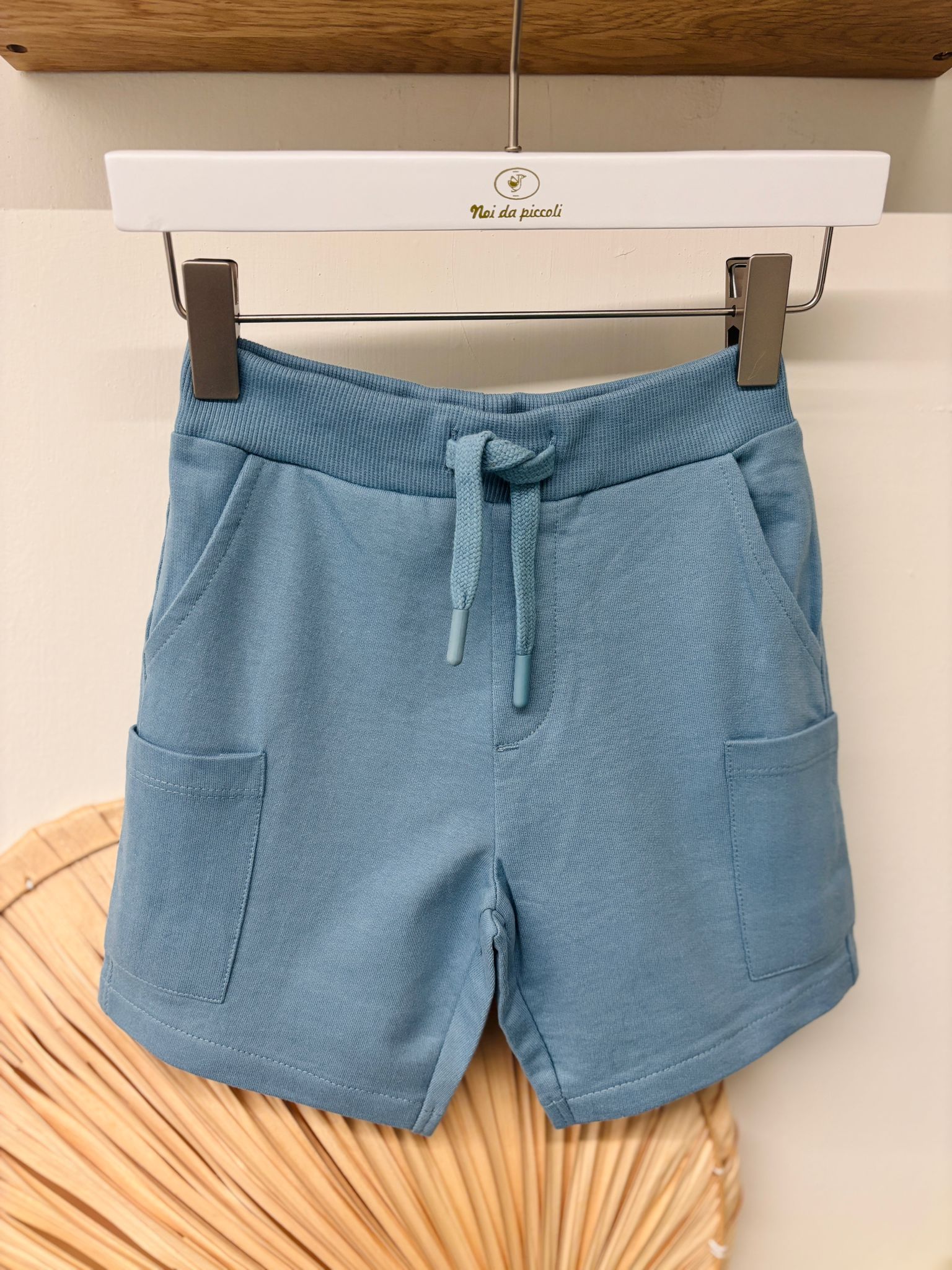 PANTALONCINO IN COTONE VERDE ACQUA - Noi da piccoli