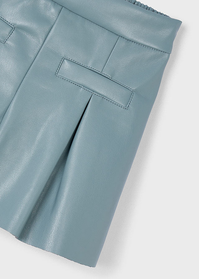 PANTALONCINO IN ECOPELLE SALVIA - Noi da piccoli