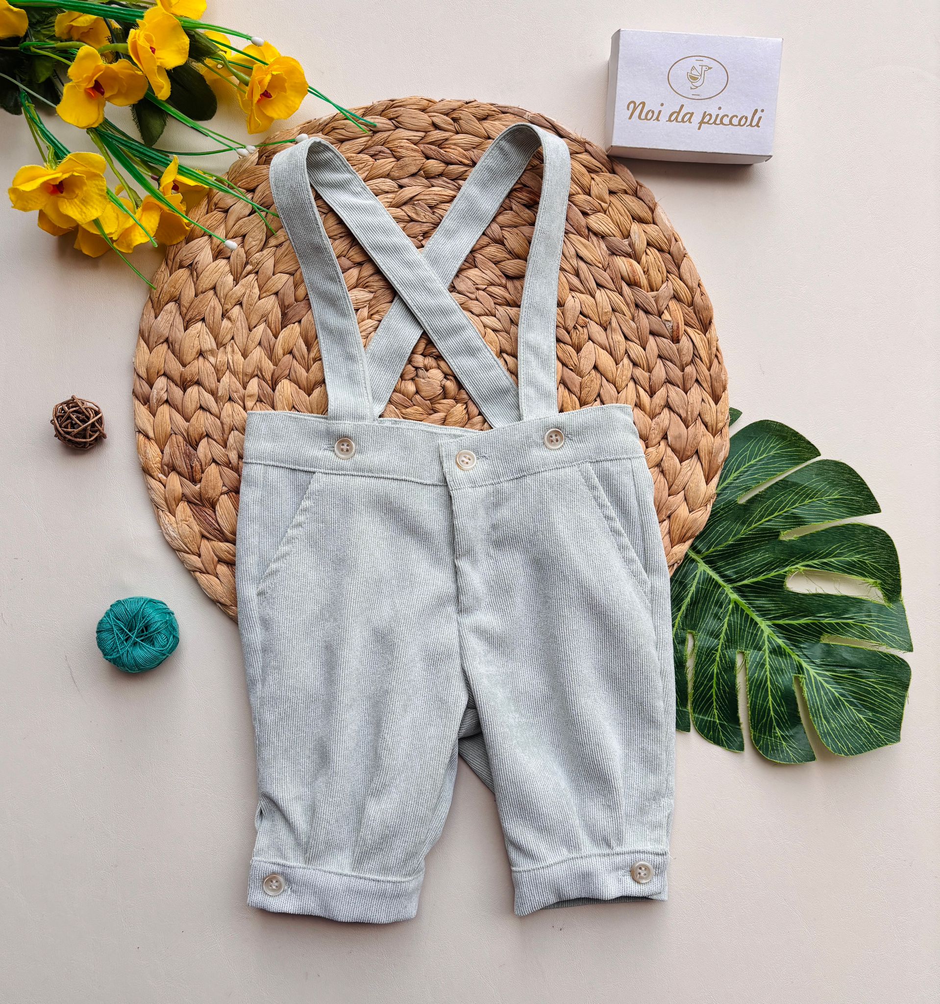 PANTALONE CON BRETELLE VERDE - Noi da piccoli