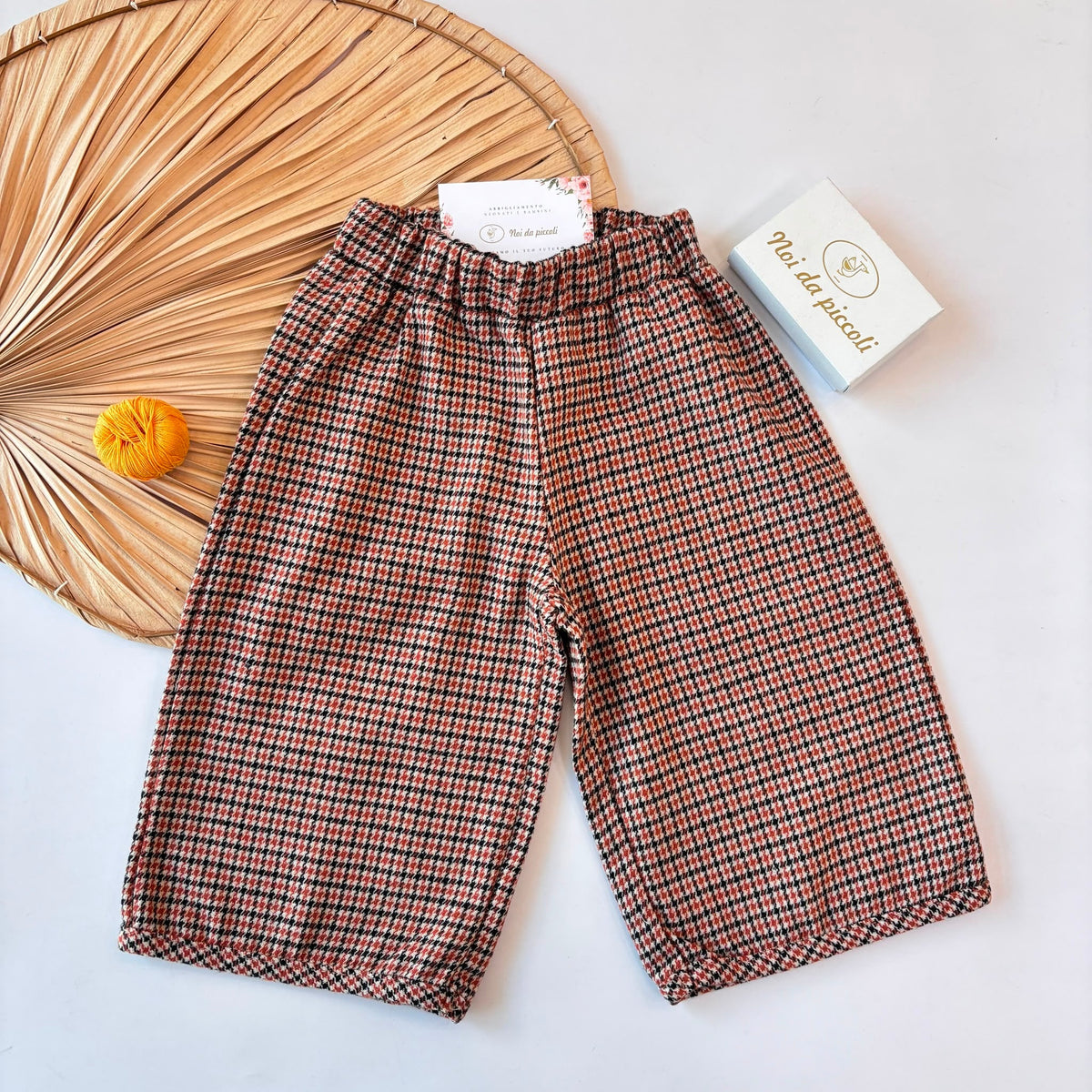 PANTALONE con fantasia pied-be-poule IN COTONE CALDO MULTICOLOR - Noi da piccoli