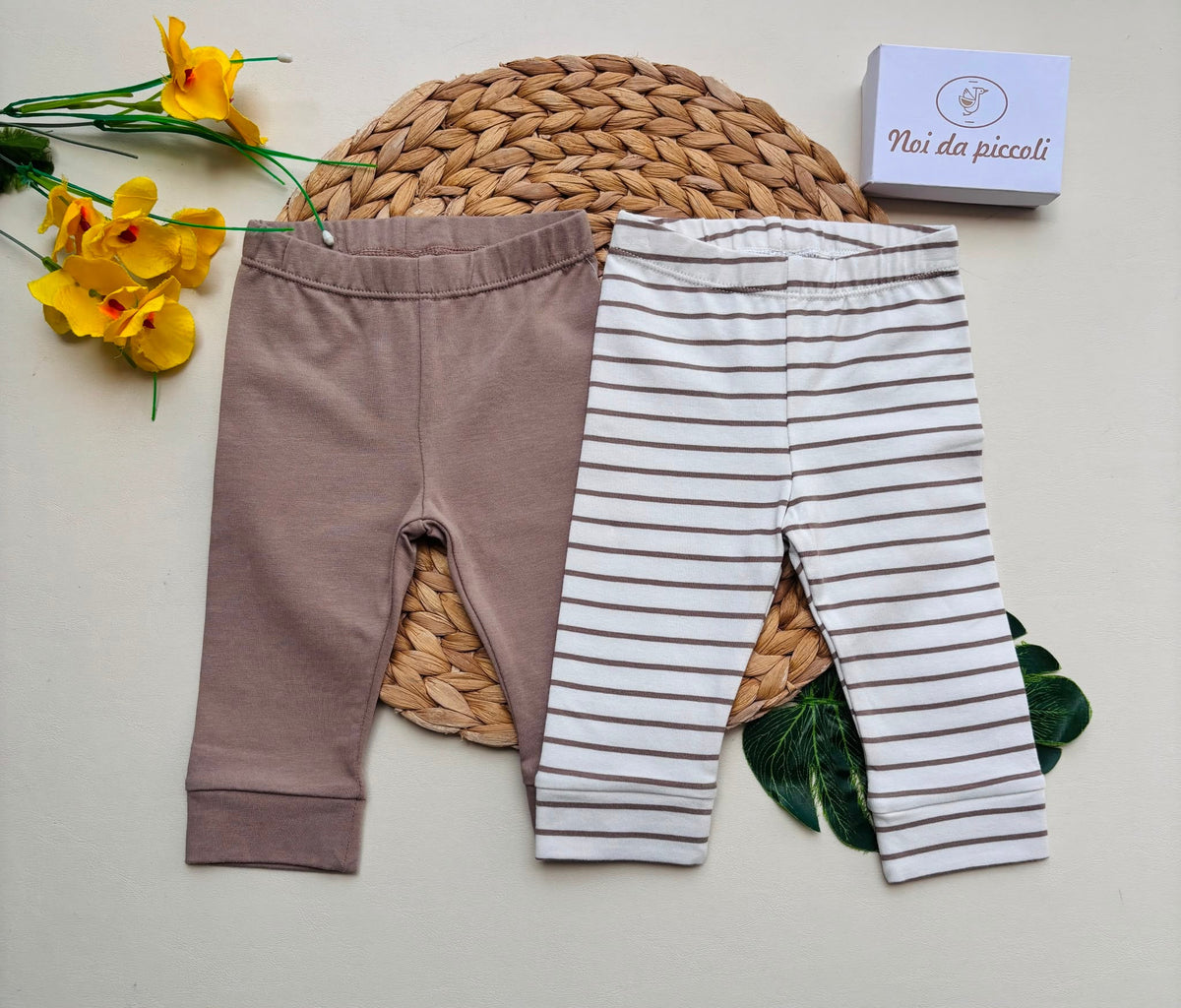 PANTALONE COTONE CALDO BEIGE - Noi da piccoli